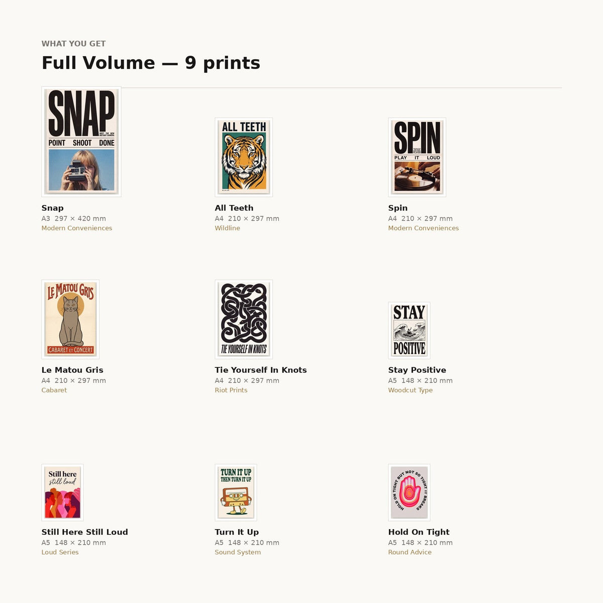 What is included in the Full Volume 9-print feature wall