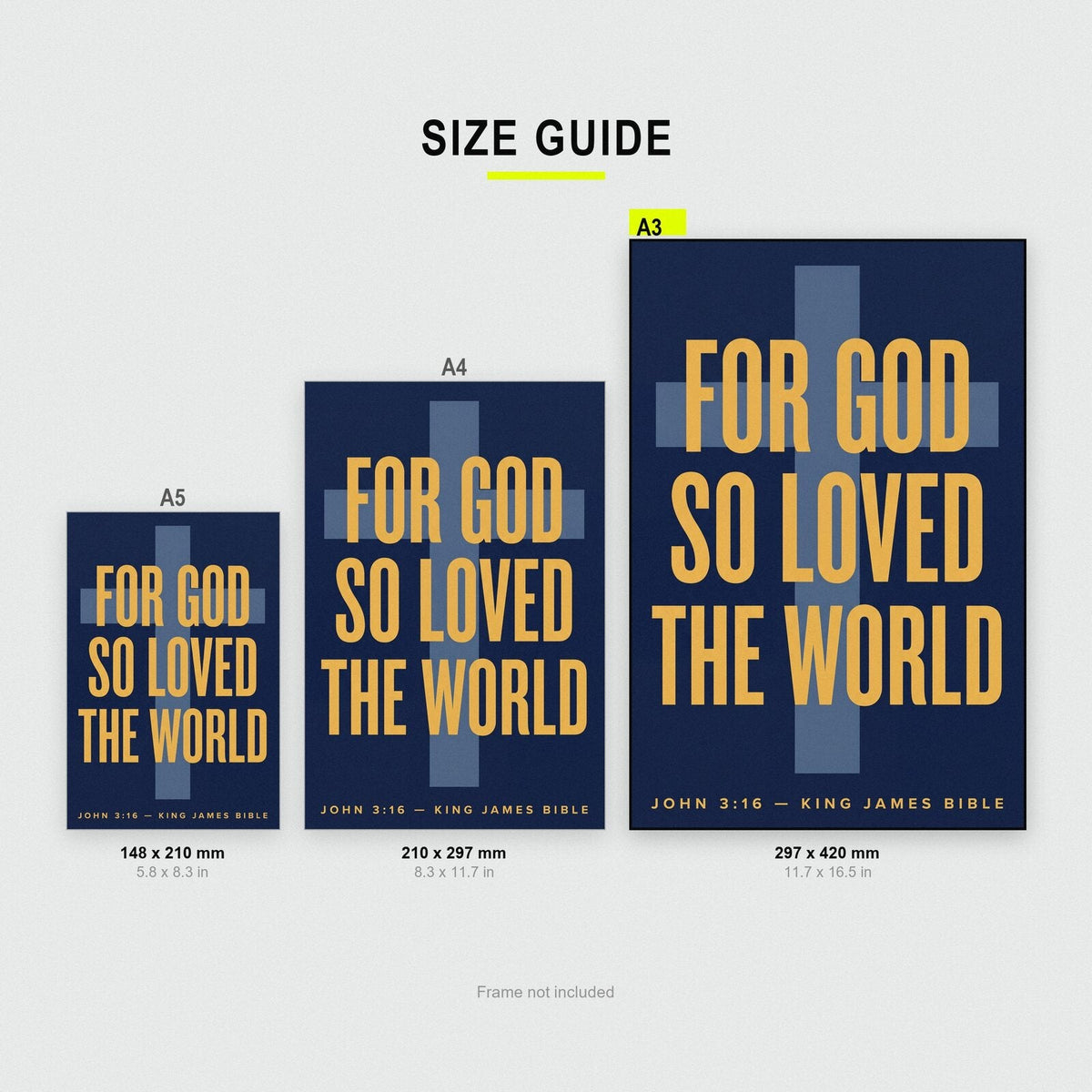 For God So Loved The World John 3:16 Bible Verse Art Print