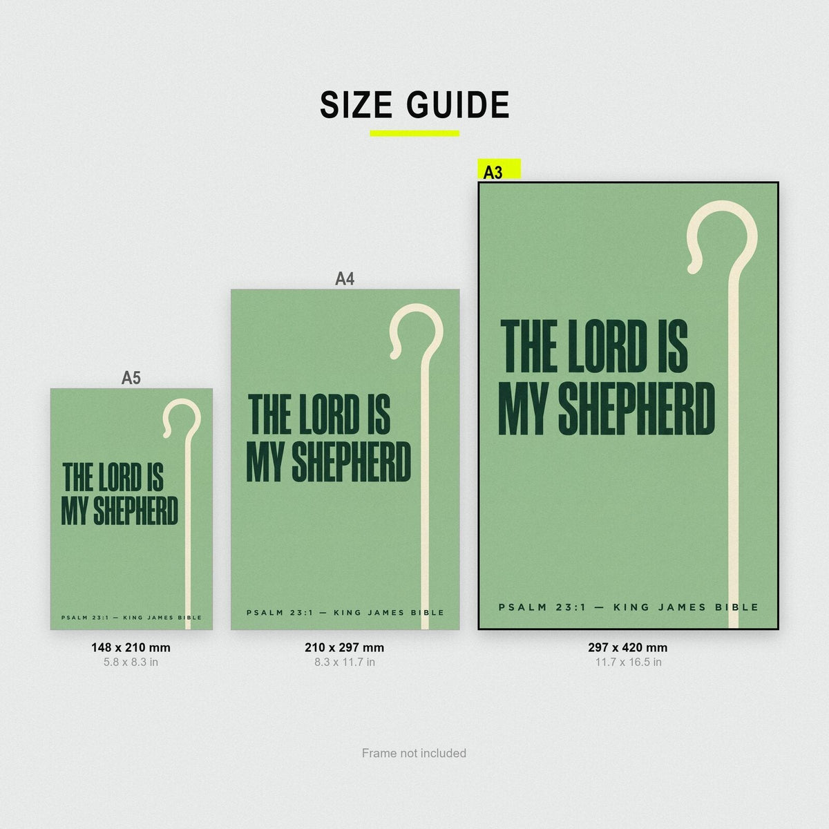 The Lord Is My Shepherd Psalm 23:1 Bible Verse Art Print