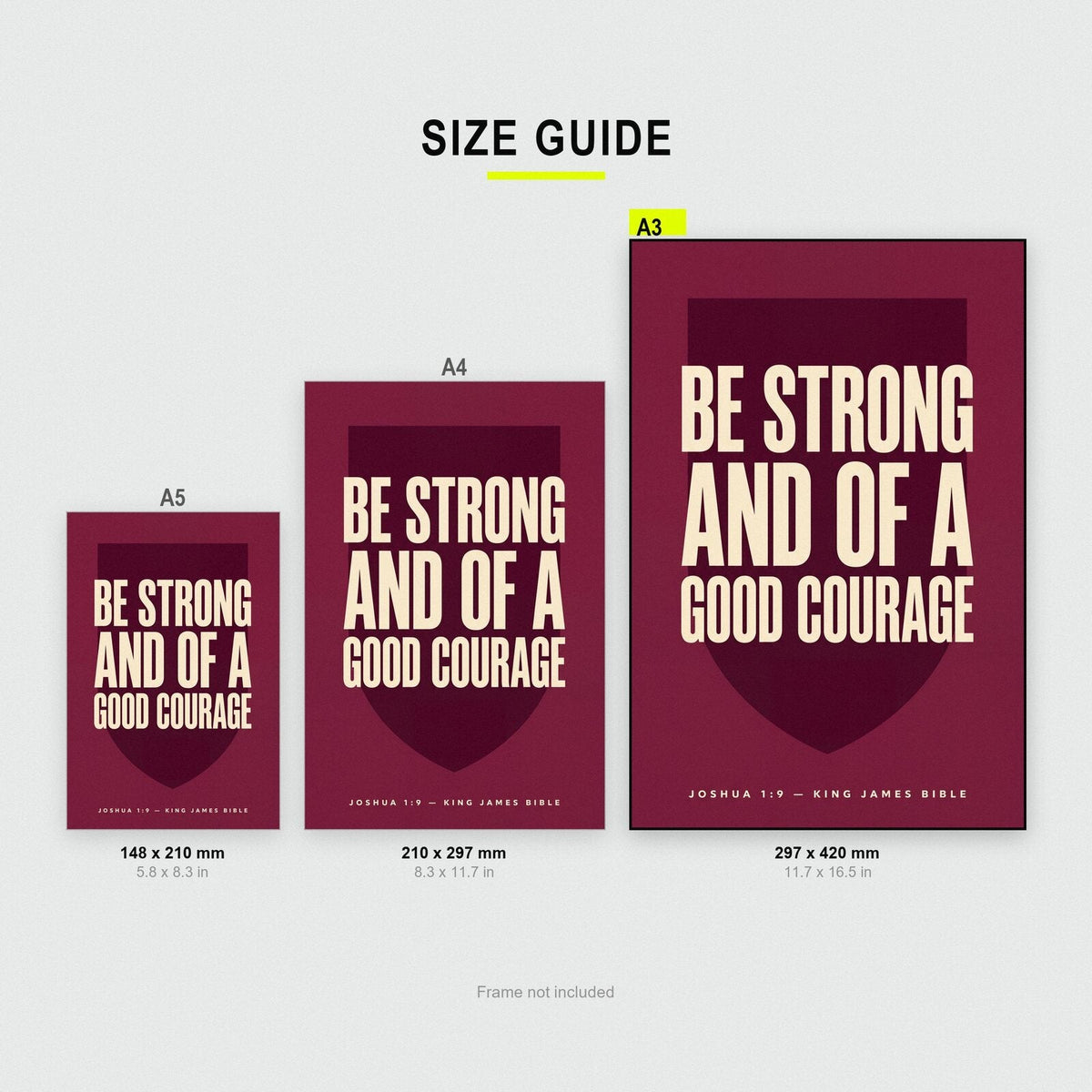Be Strong And Of A Good Courage Joshua 1:9 Bible Verse Art Print