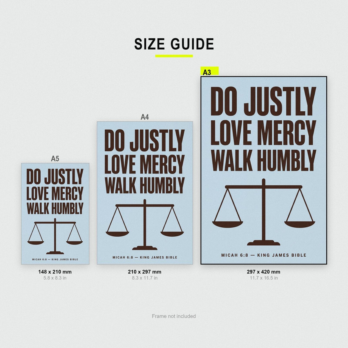 Do Justly Love Mercy Walk Humbly Micah 6:8 Bible Verse Art Print