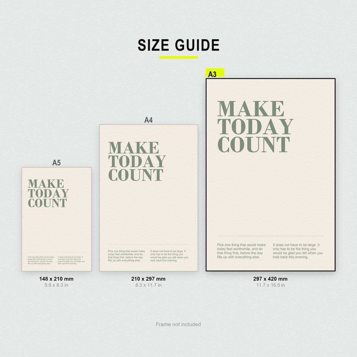 Make Today Count Mantra Typography Art Print