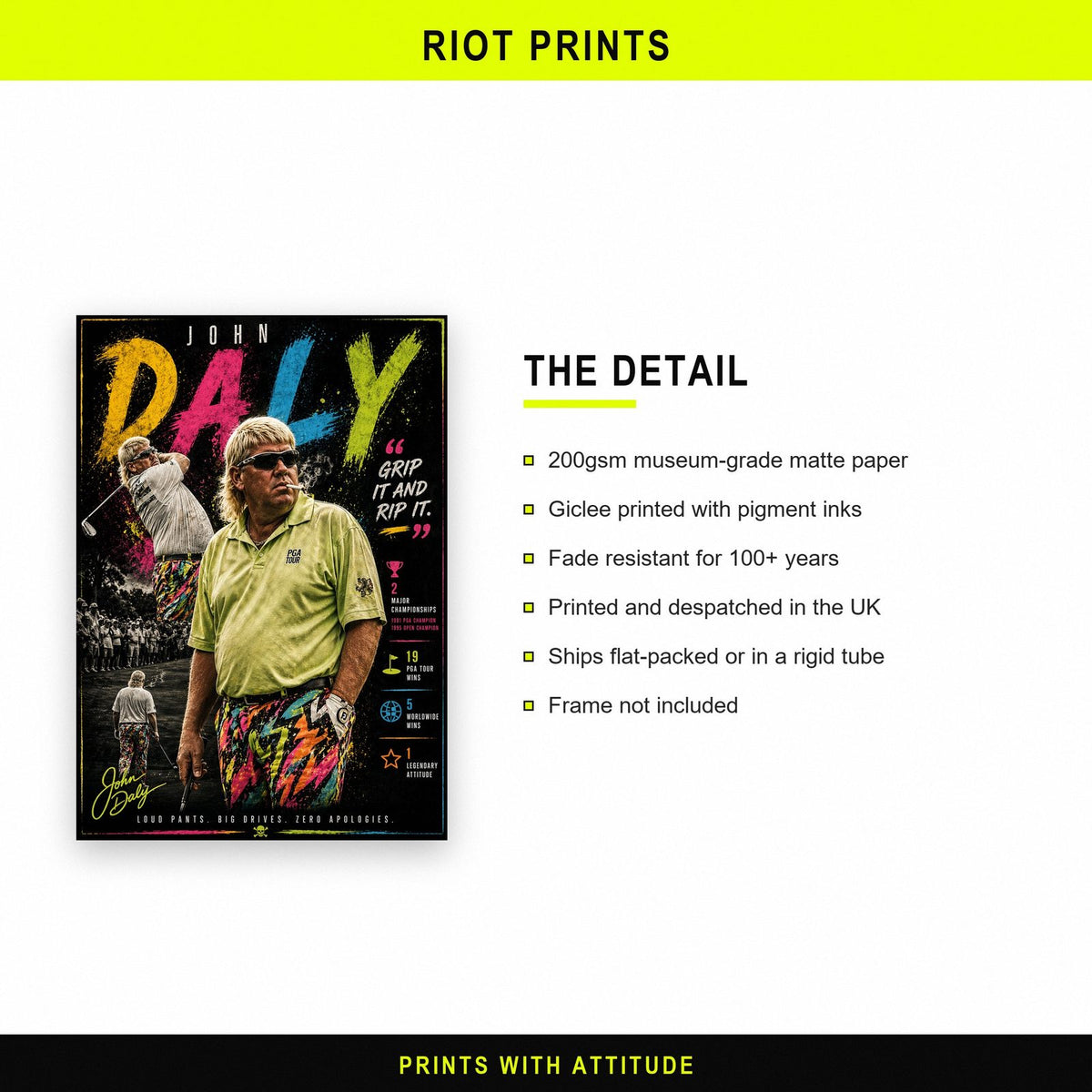 John Daly Golf Print paper and printing specification