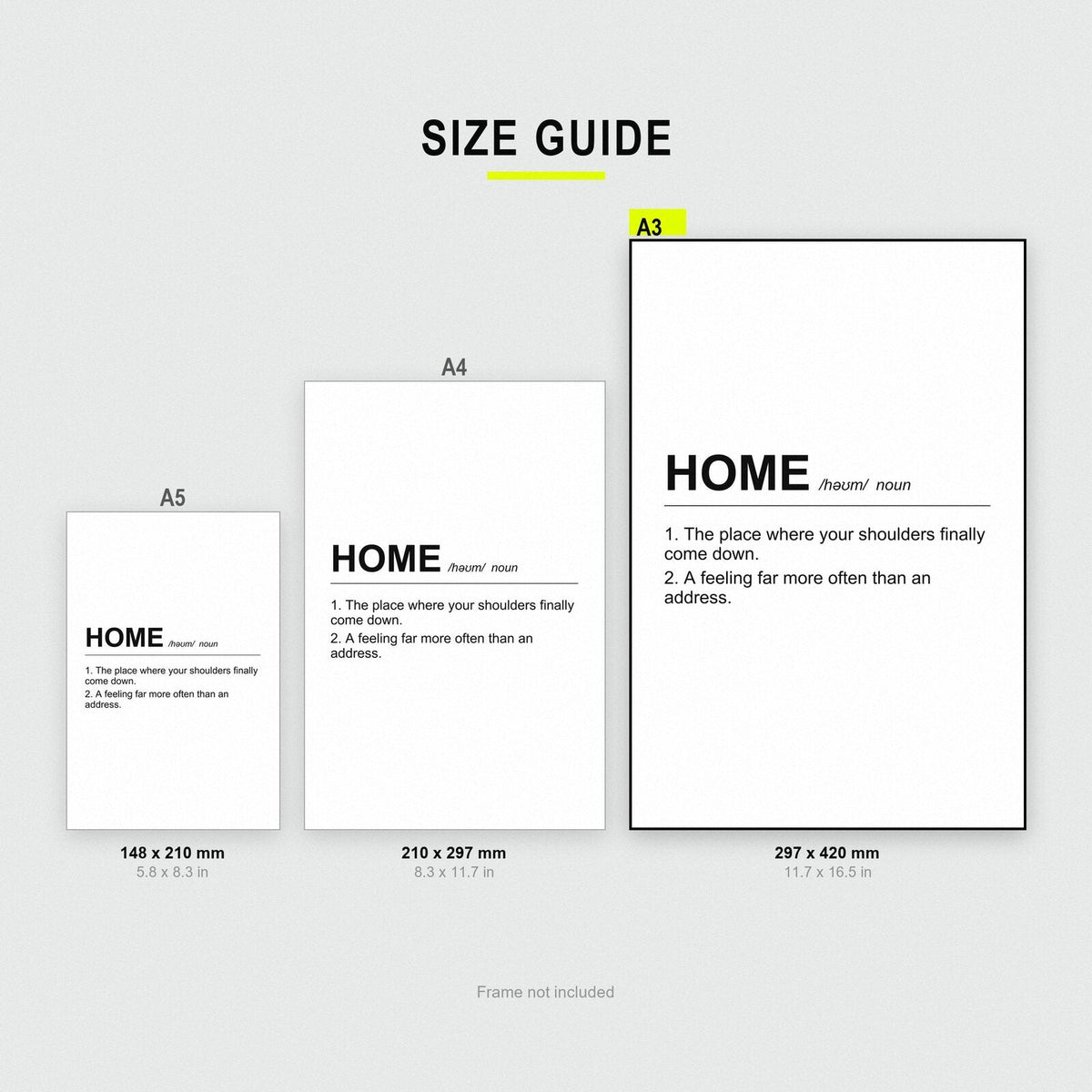 Home Definition Typography Art Print