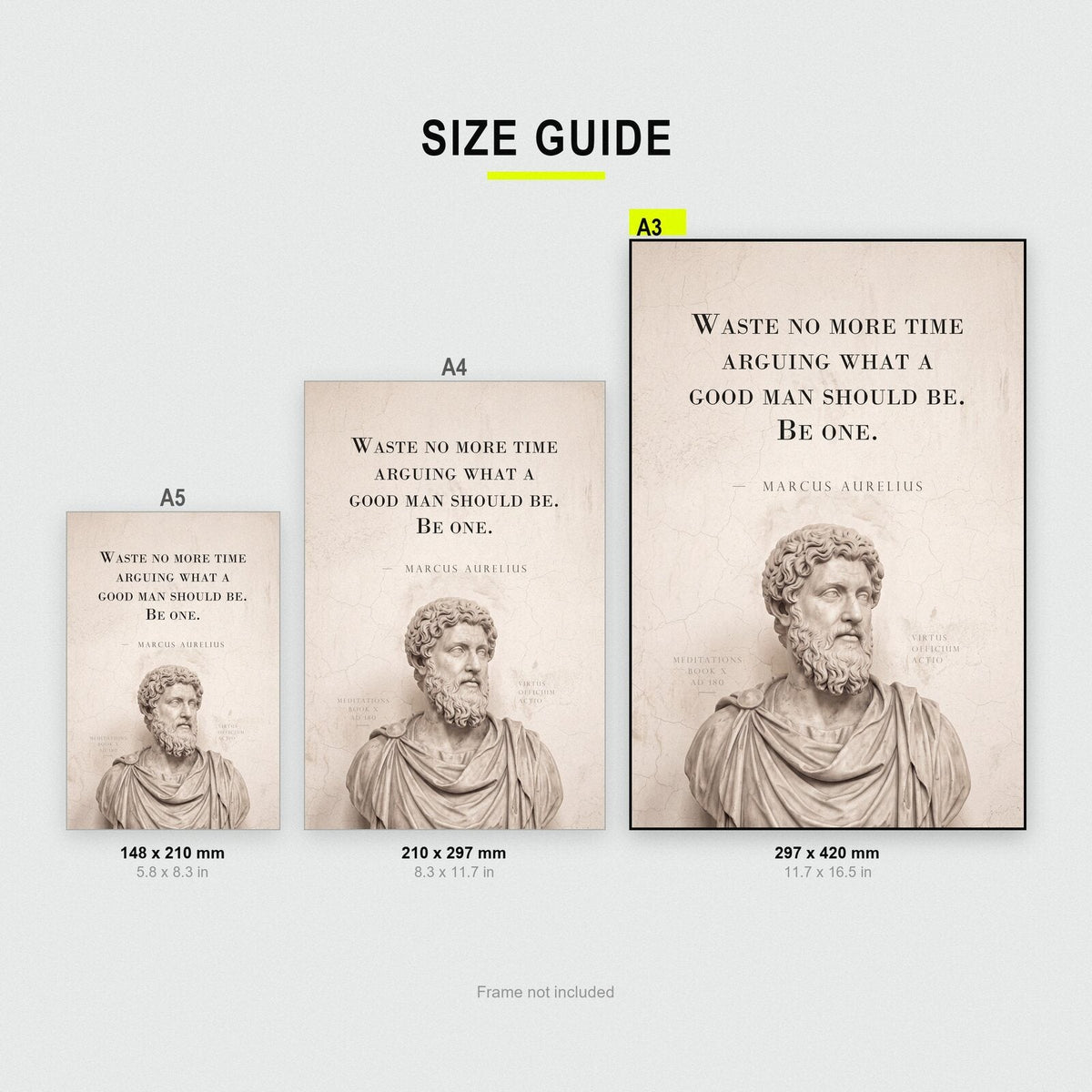 Waste No More Time Arguing Marcus Aurelius Marble Stoic Quote Art Print