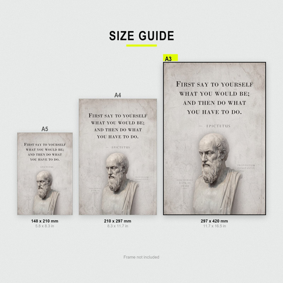 First Say To Yourself What You Would Be Epictetus Marble Stoic Quote Art Print