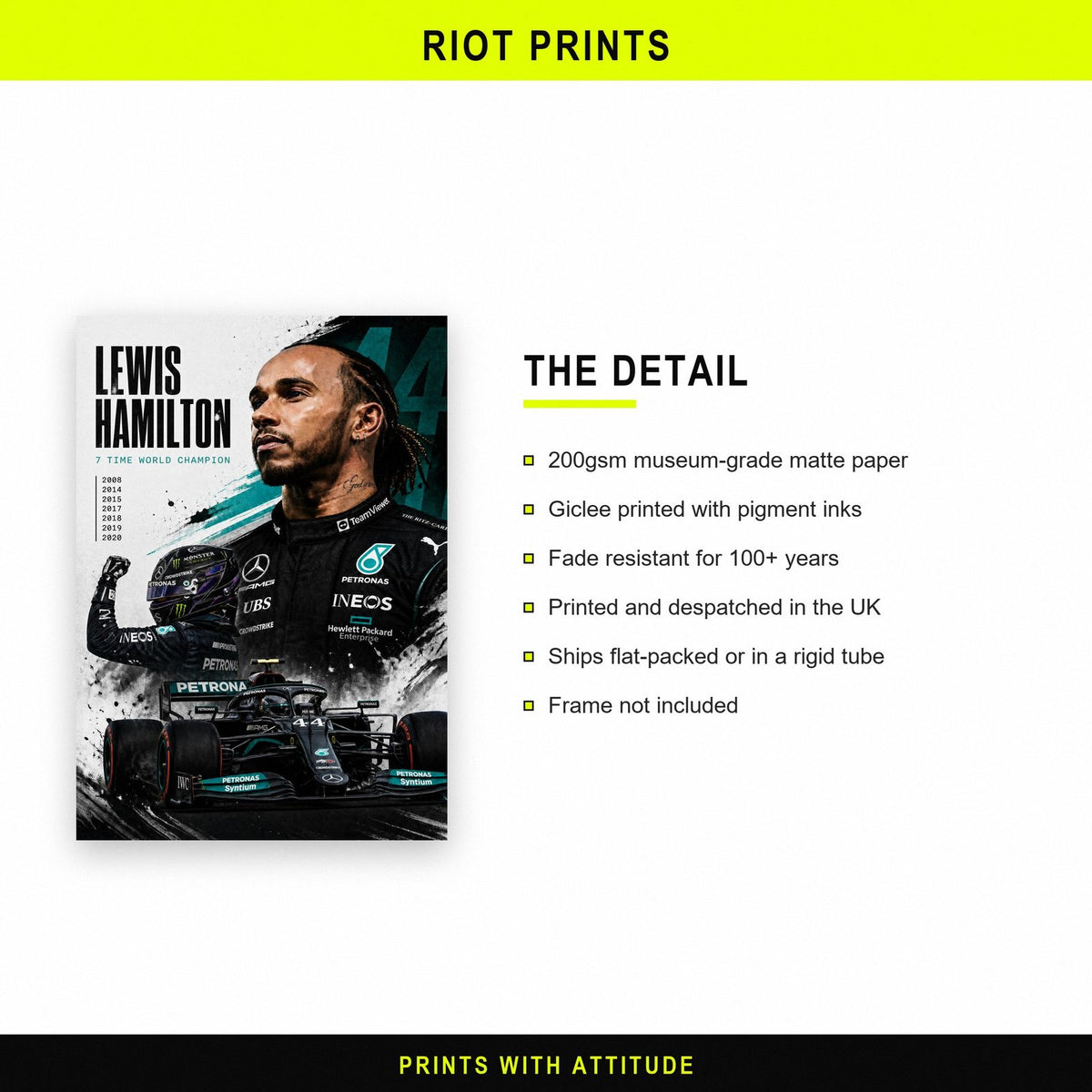 Lewis Hamilton F1 Champion Print paper and printing specification