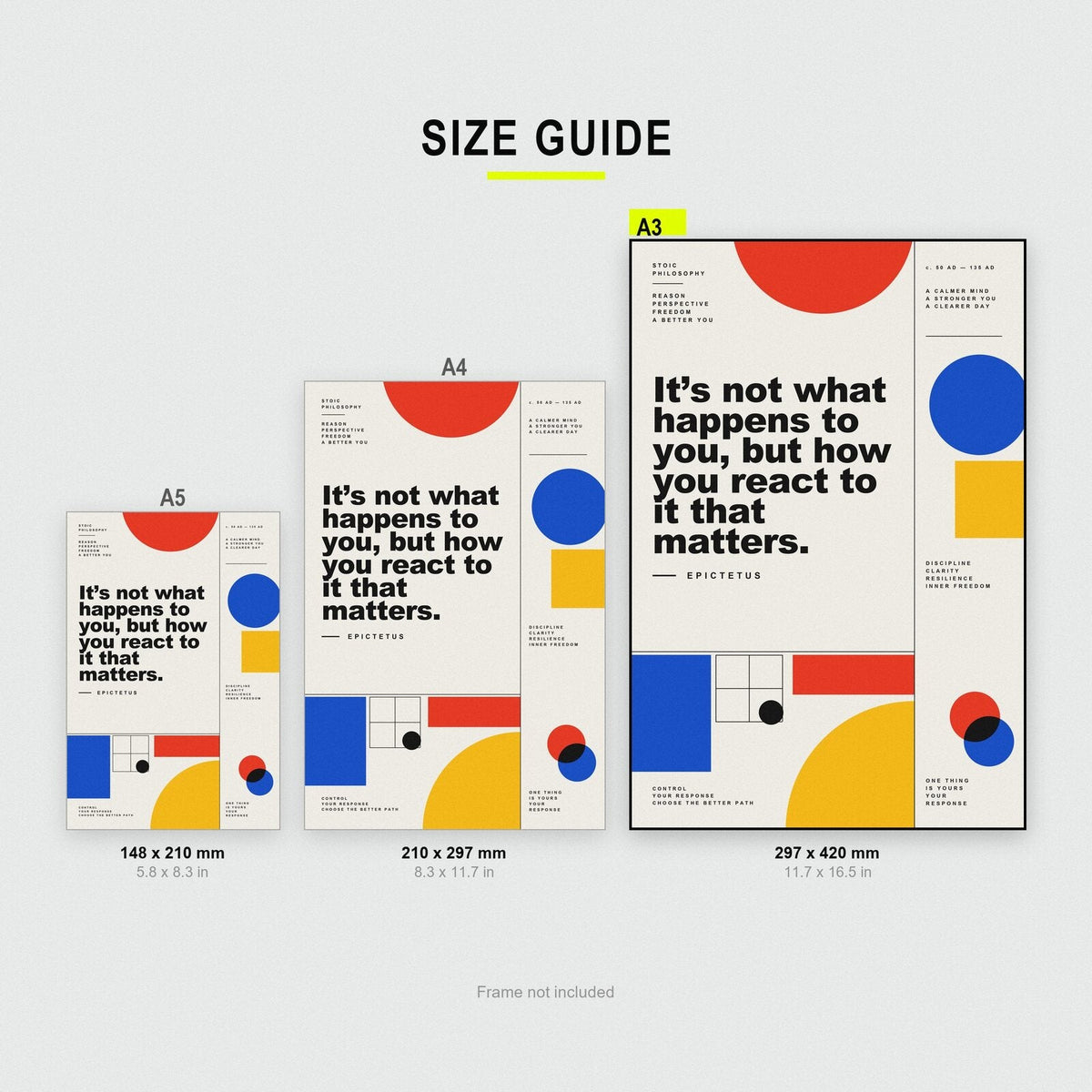 It Is How You React That Matters Epictetus Bauhaus Quote Art Print