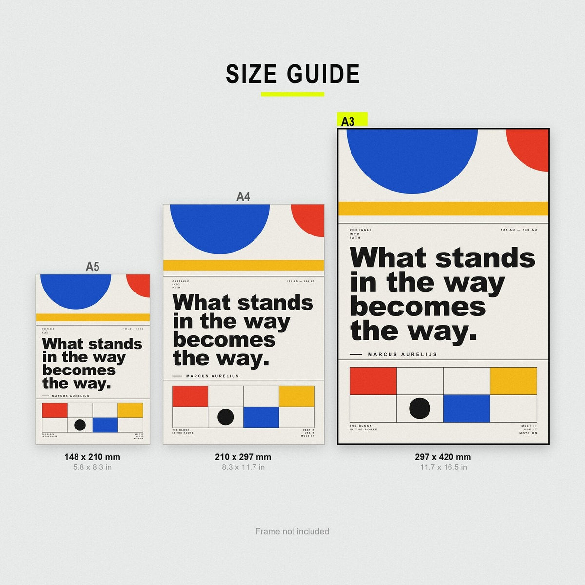 What Stands In The Way Becomes The Way Marcus Aurelius Bauhaus Quote Art Print