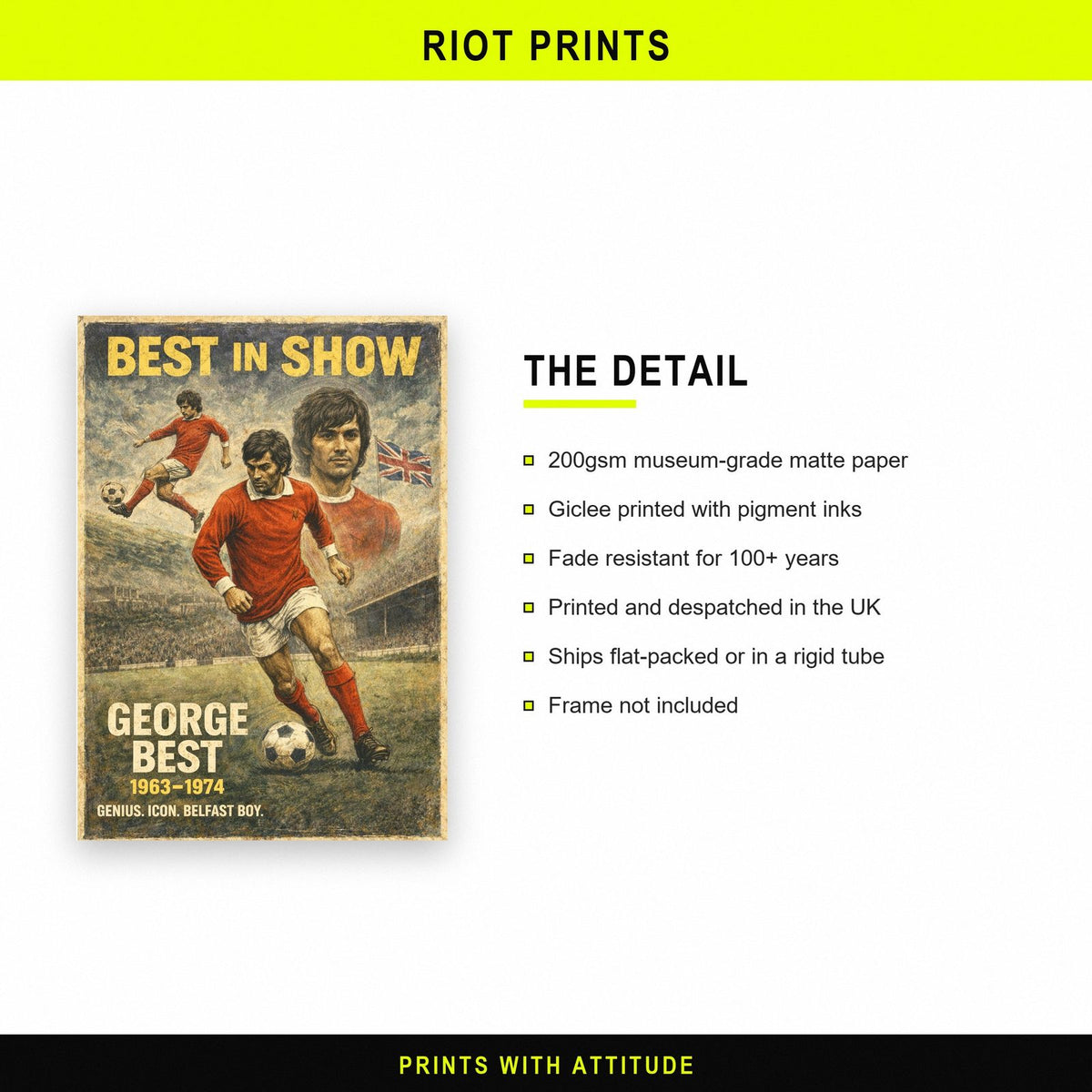 George Best Football Print paper and printing specification