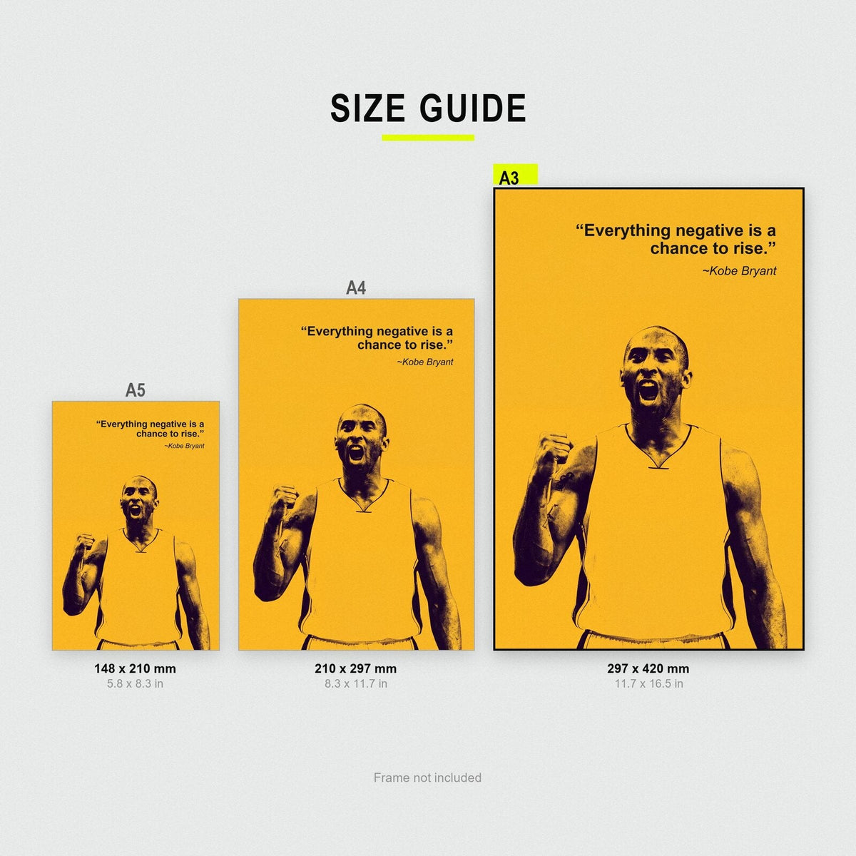 Everything Negative Is A Chance To Rise Kobe Bryant Sporting Quote Art Print