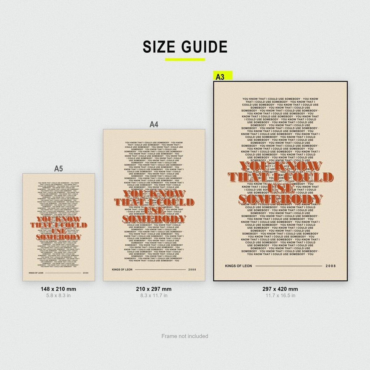Use Somebody Lyrics Print