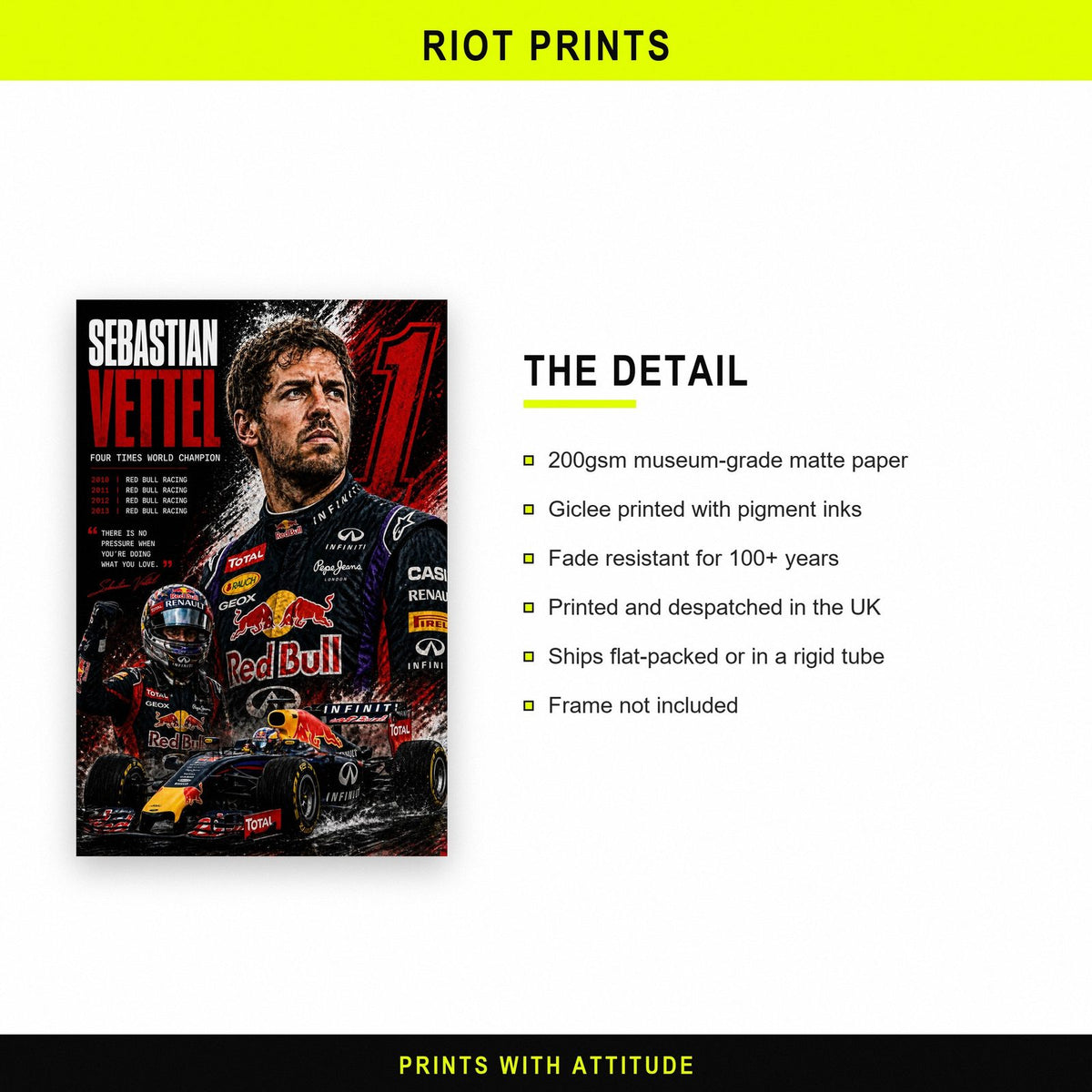 Sebastian Vettel F1 Champion Print paper and printing specification
