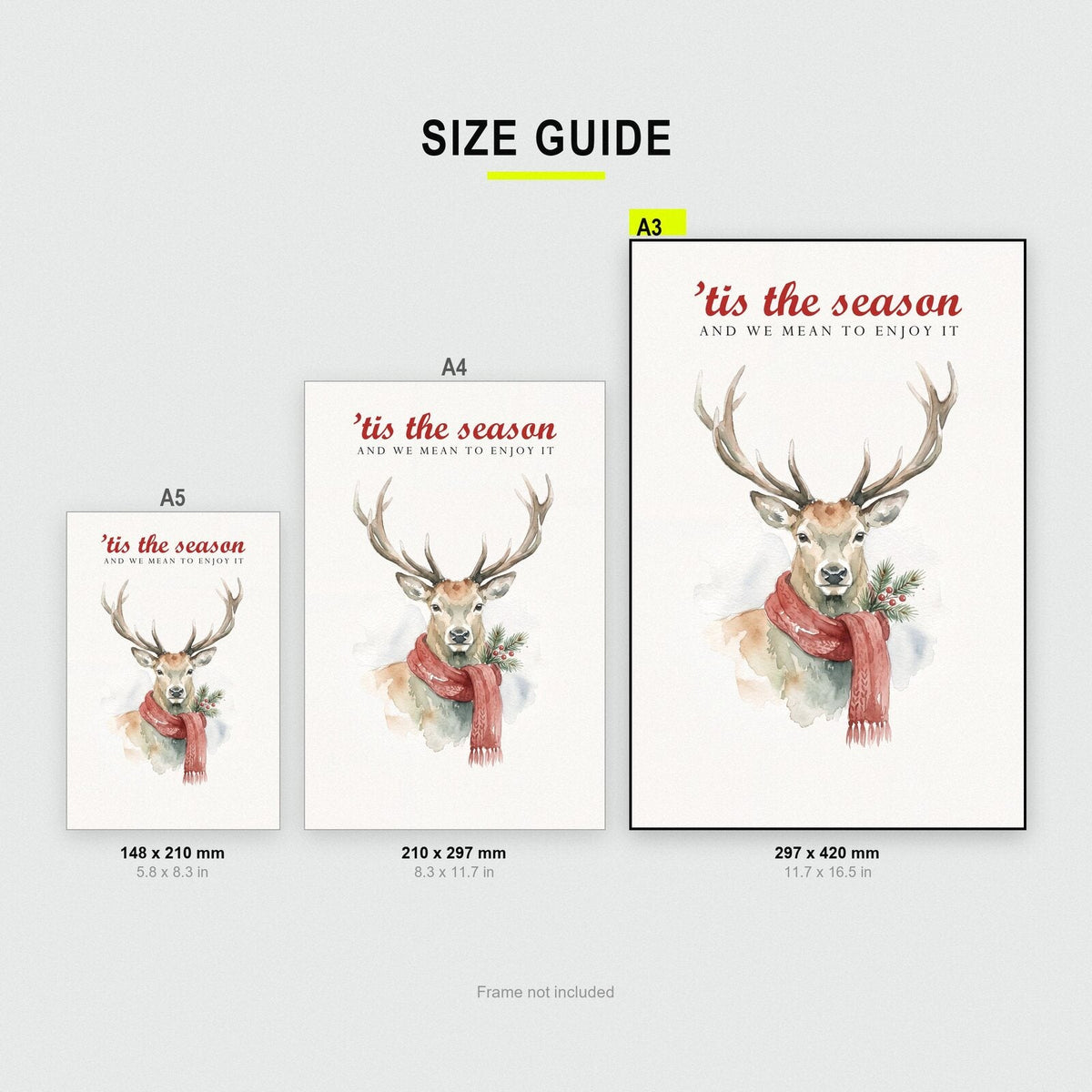Tis The Season Watercolour Christmas Art Print