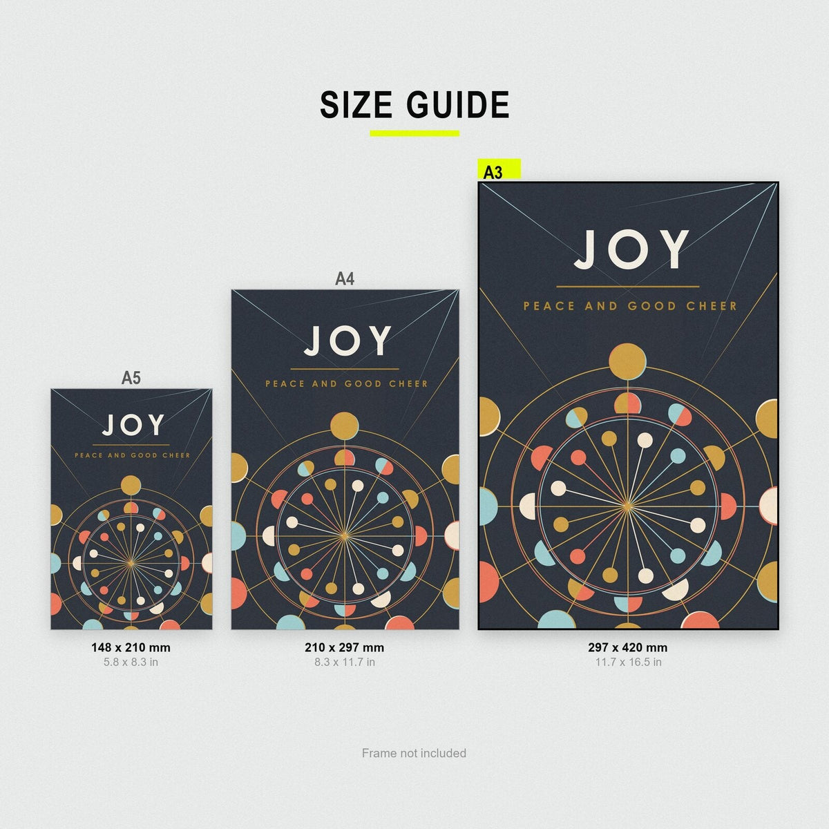 Joy Mid Century Christmas Art Print