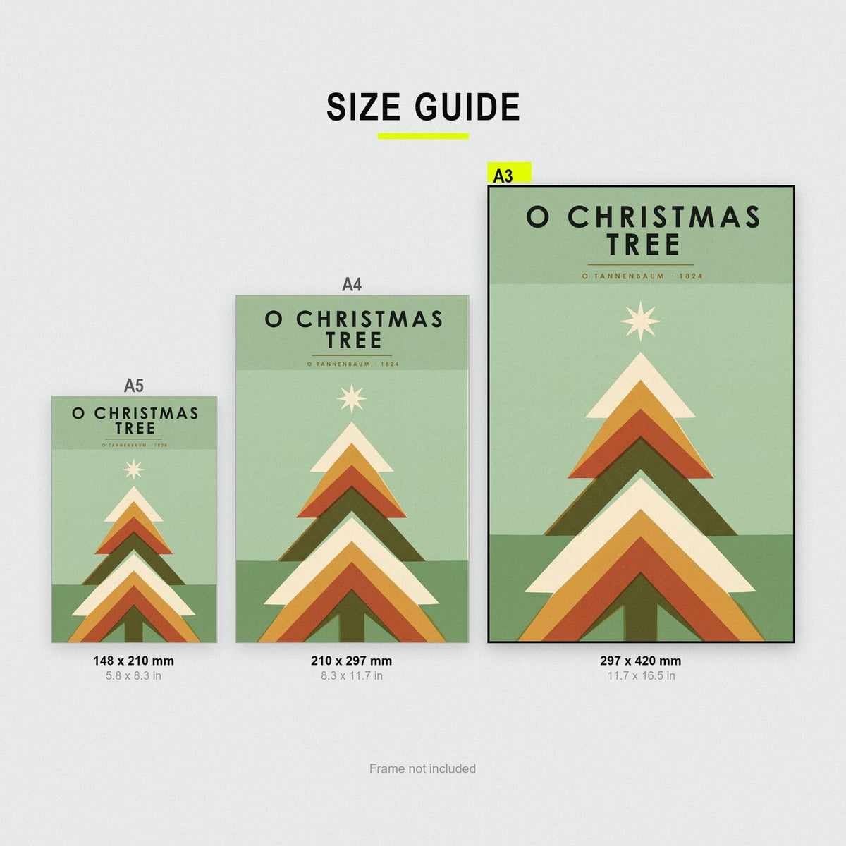 O Christmas Tree Mid Century Christmas Art Print
