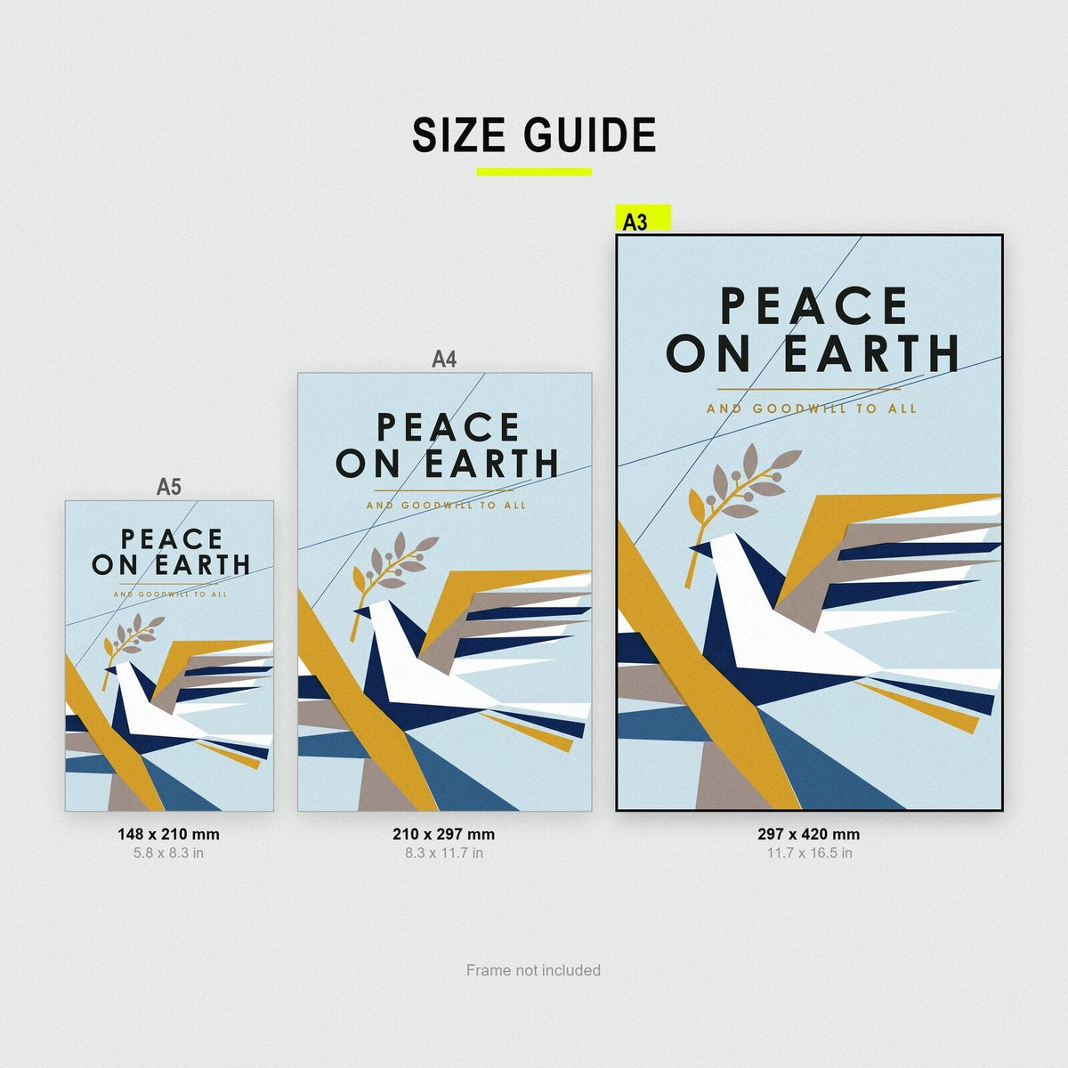 Peace On Earth Mid Century Christmas Art Print