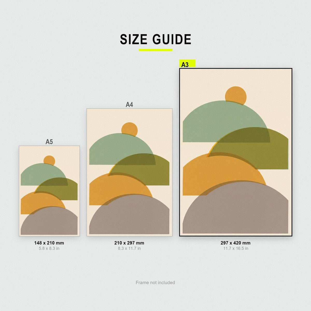Hills Solar Retro Abstract Art Print