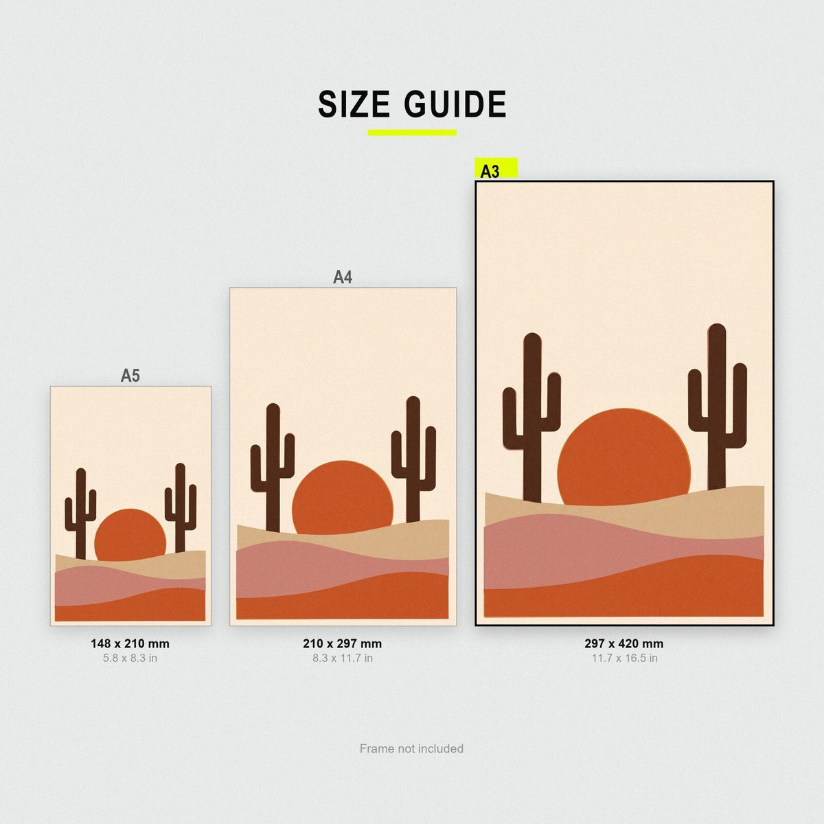 Desert Solar Retro Abstract Art Print
