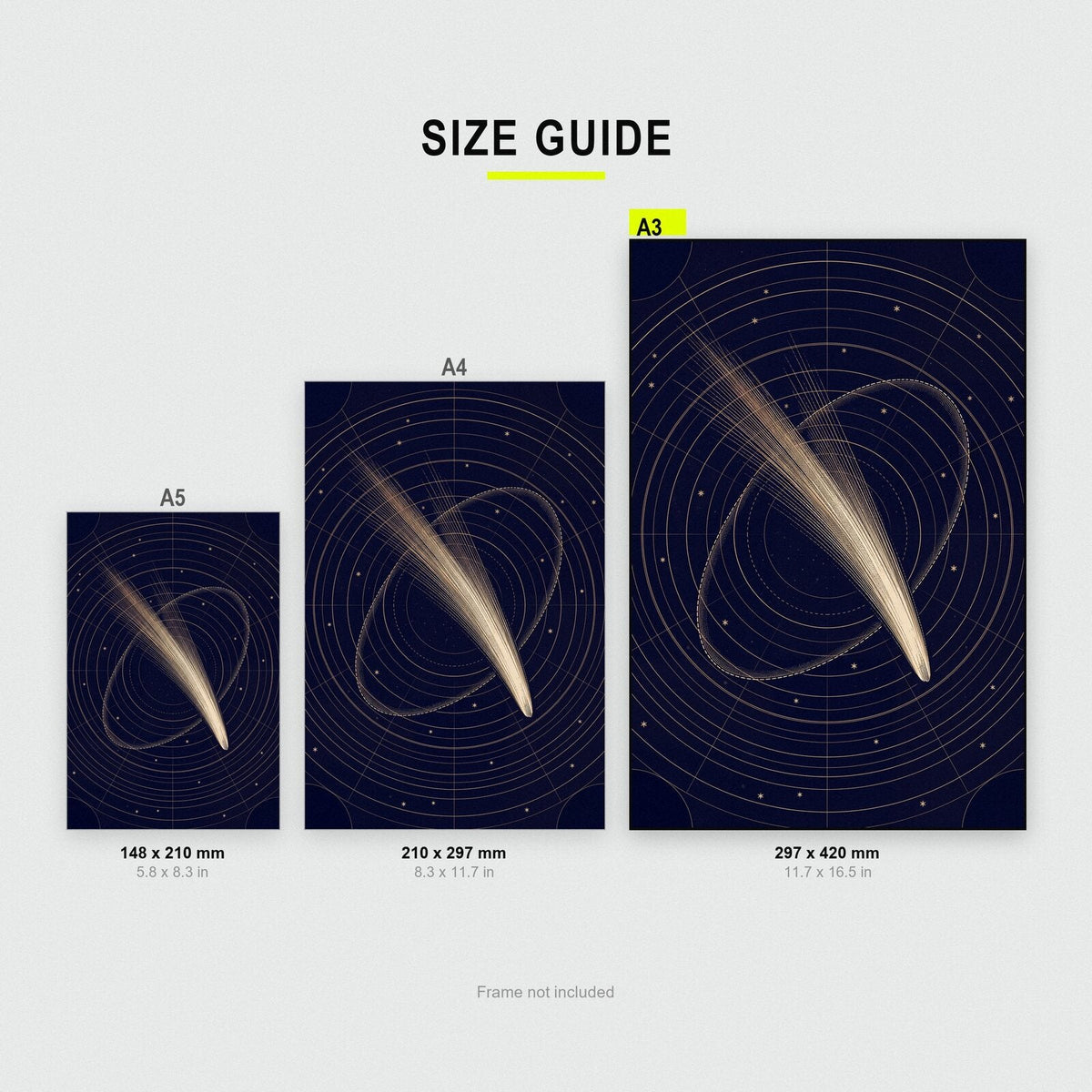 Comet Celestial Chart Art Print