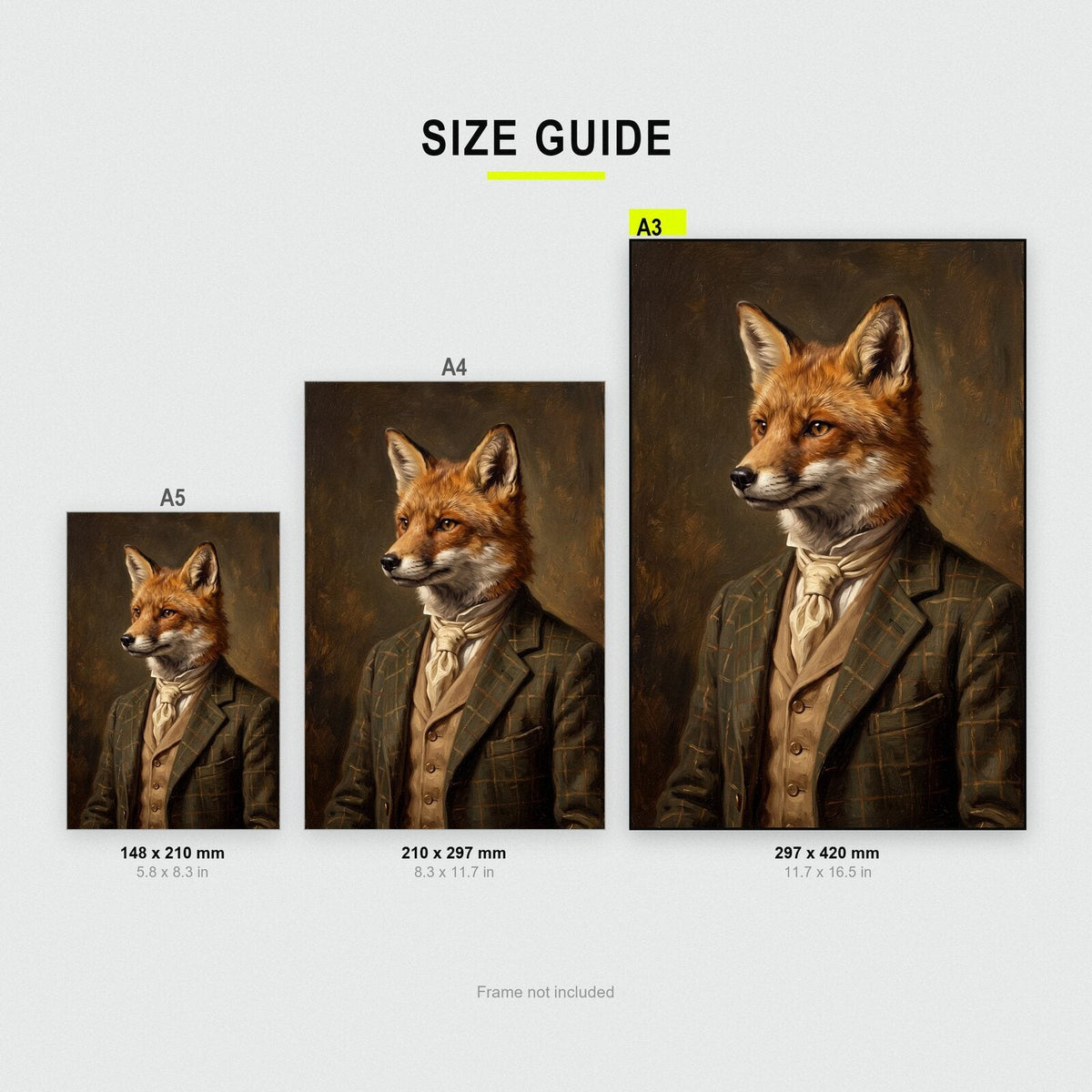 Fox The Gentry Animal Portrait Art Print