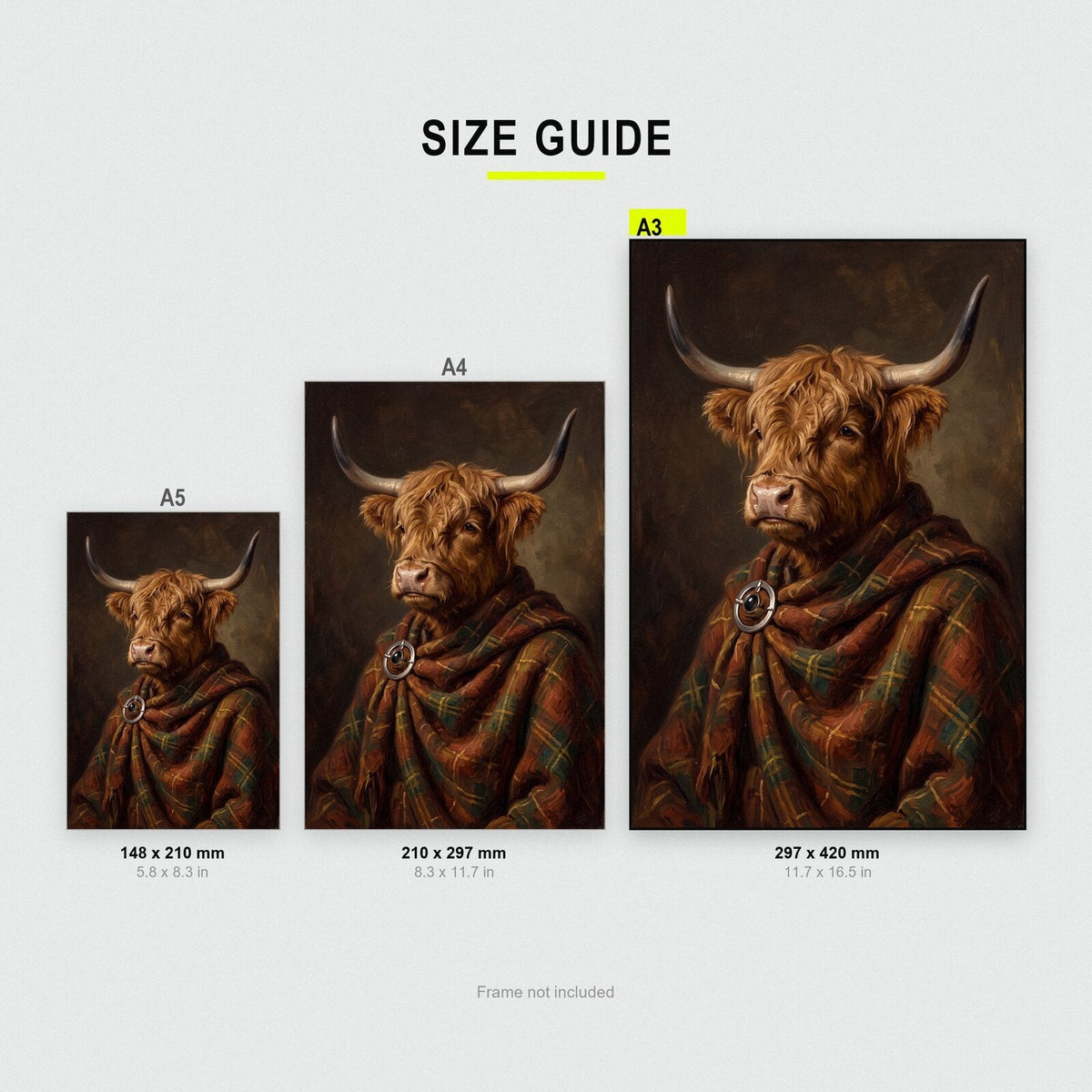Highland Cow The Gentry Animal Portrait Art Print
