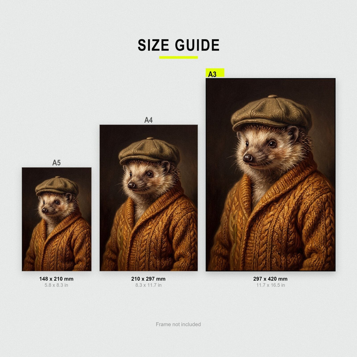 Hedgehog The Gentry Animal Portrait Art Print