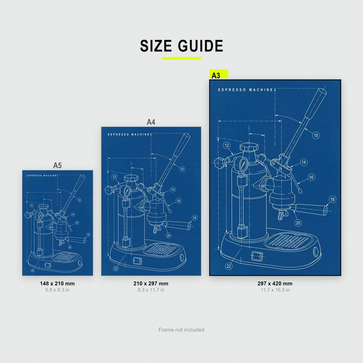 Espresso Machine Blueprint Patent Art Print