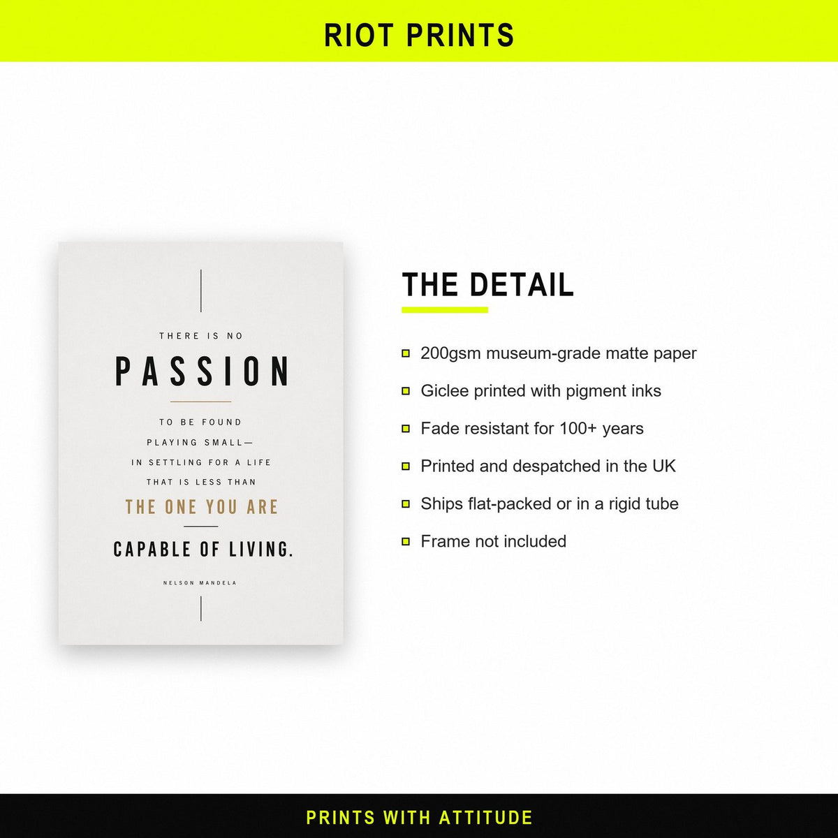 Nelson Mandela Quote Print paper and printing specification