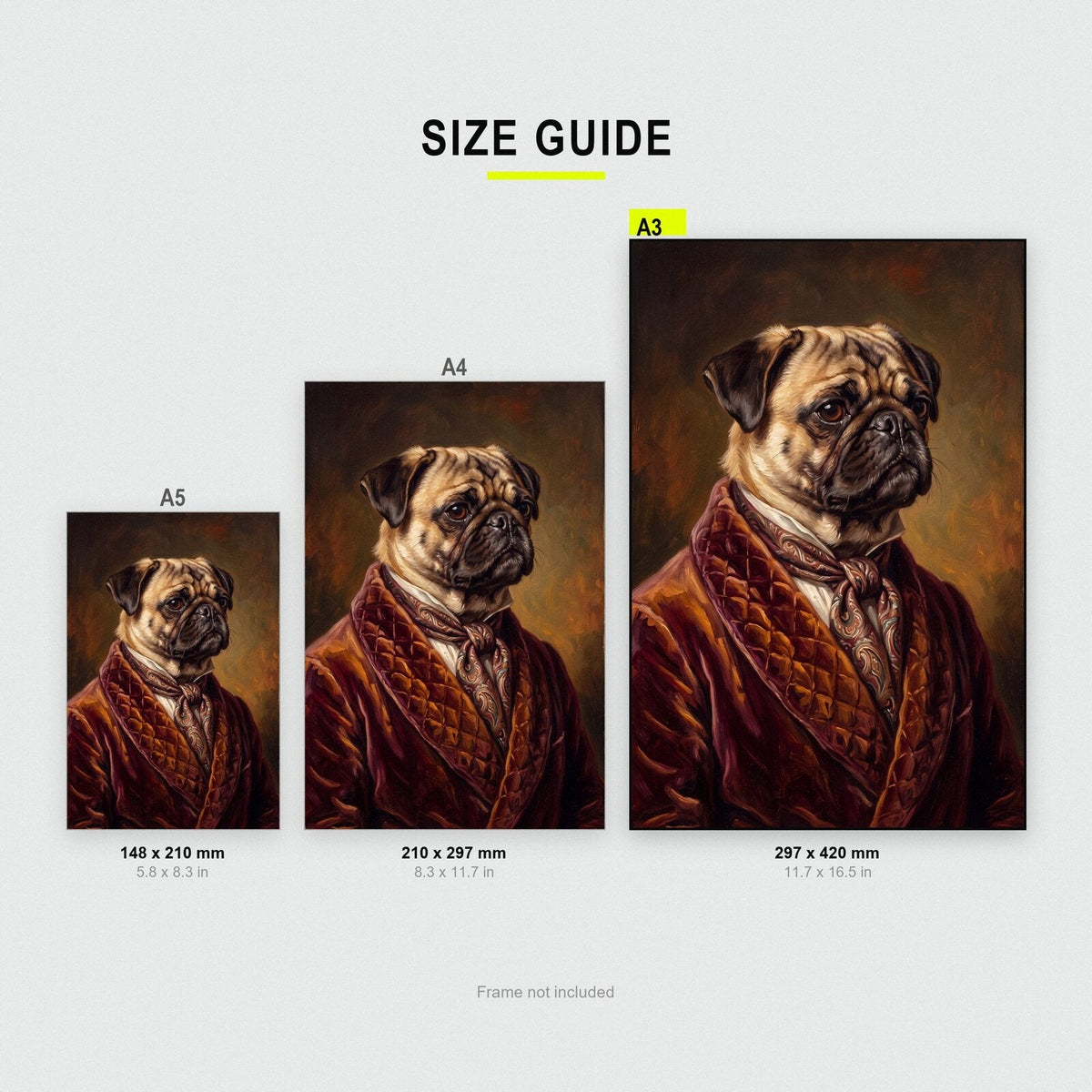 Pug The Gentry Animal Portrait Art Print