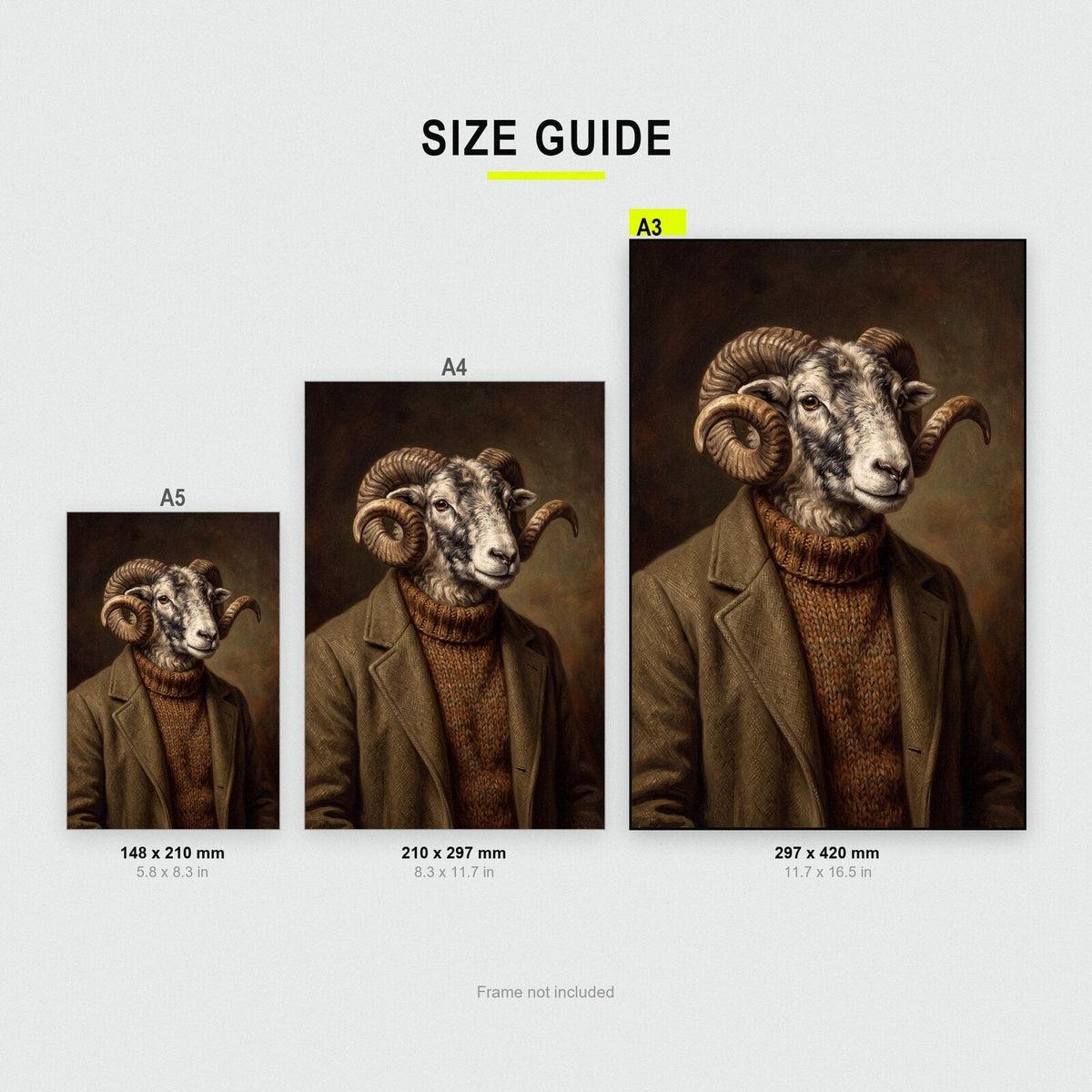 Ram The Gentry Animal Portrait Art Print