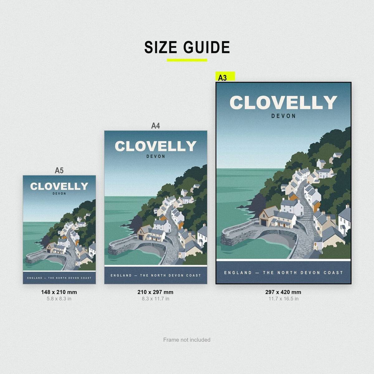 Clovelly Devon Travel Poster Art Print