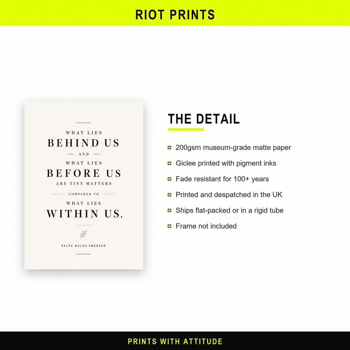 Ralph Waldo Emerson Quote Print paper and printing specification