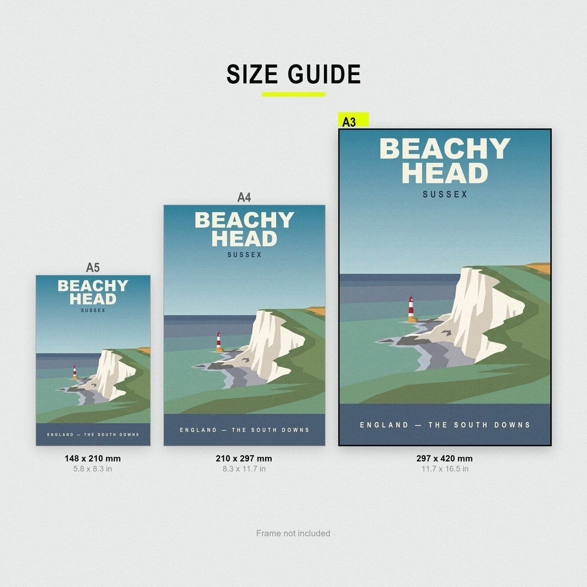 Beachy Head Sussex Travel Poster Art Print