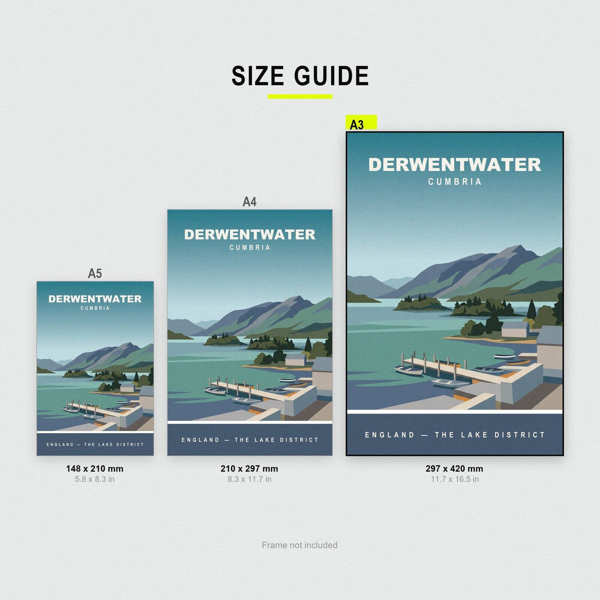 Derwentwater Cumbria Travel Poster Art Print