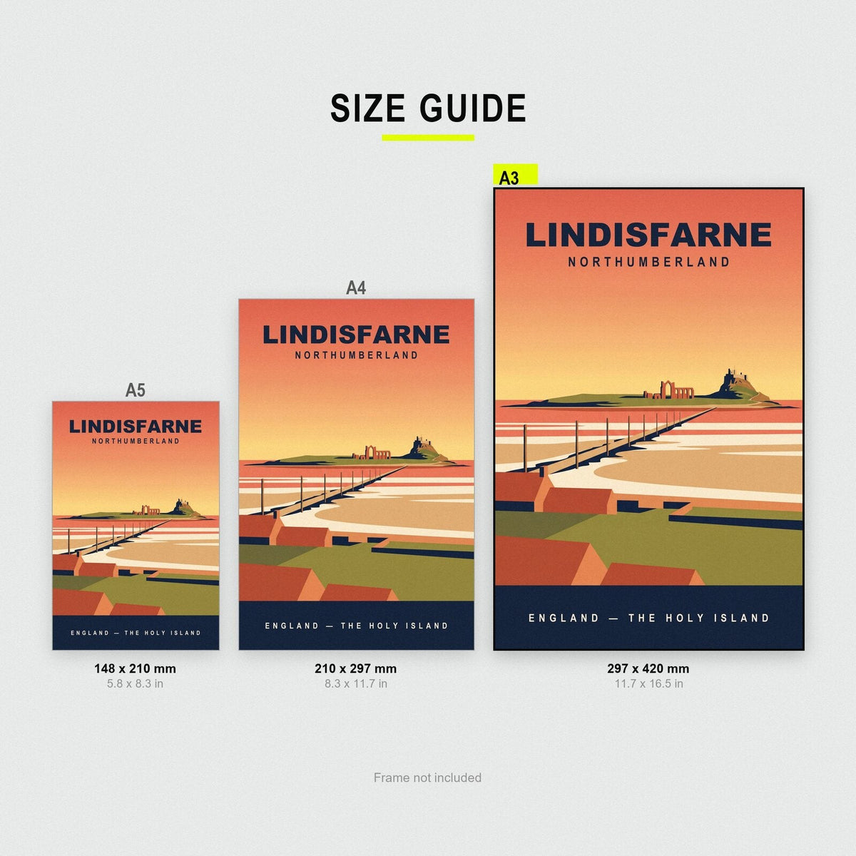 Lindisfarne Northumberland Travel Poster Art Print