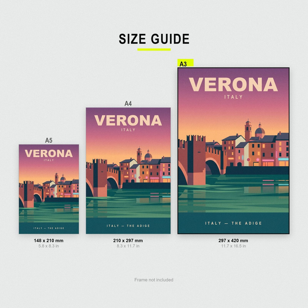 Verona Italy Travel Poster Art Print