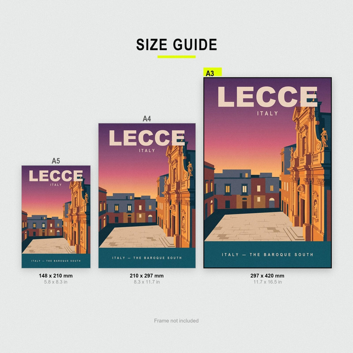 Lecce Italy Travel Poster Art Print