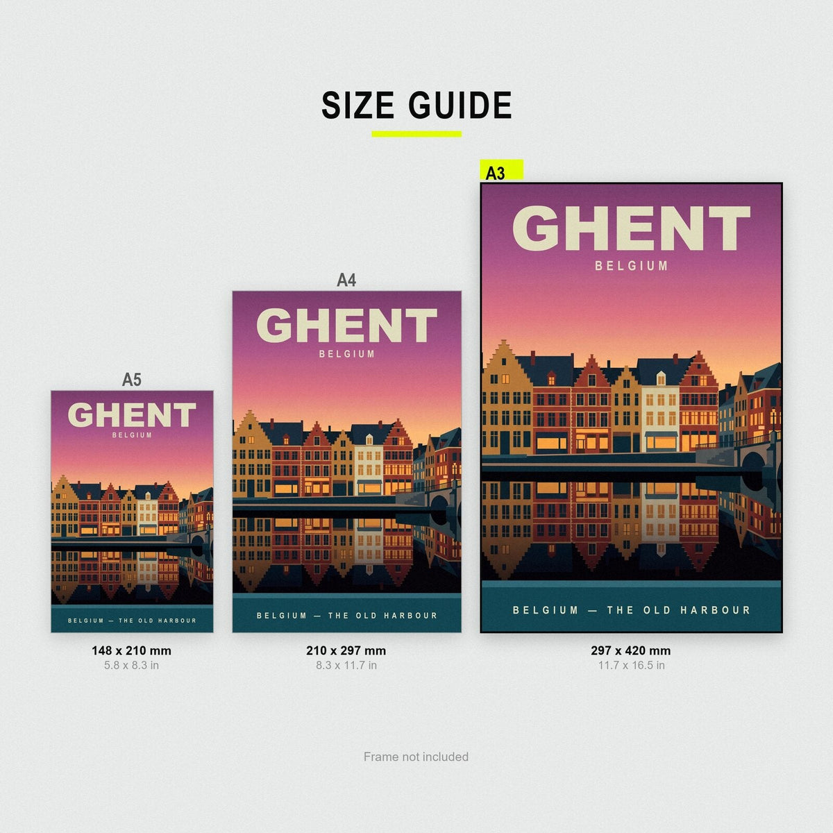 Ghent Belgium Travel Poster Art Print