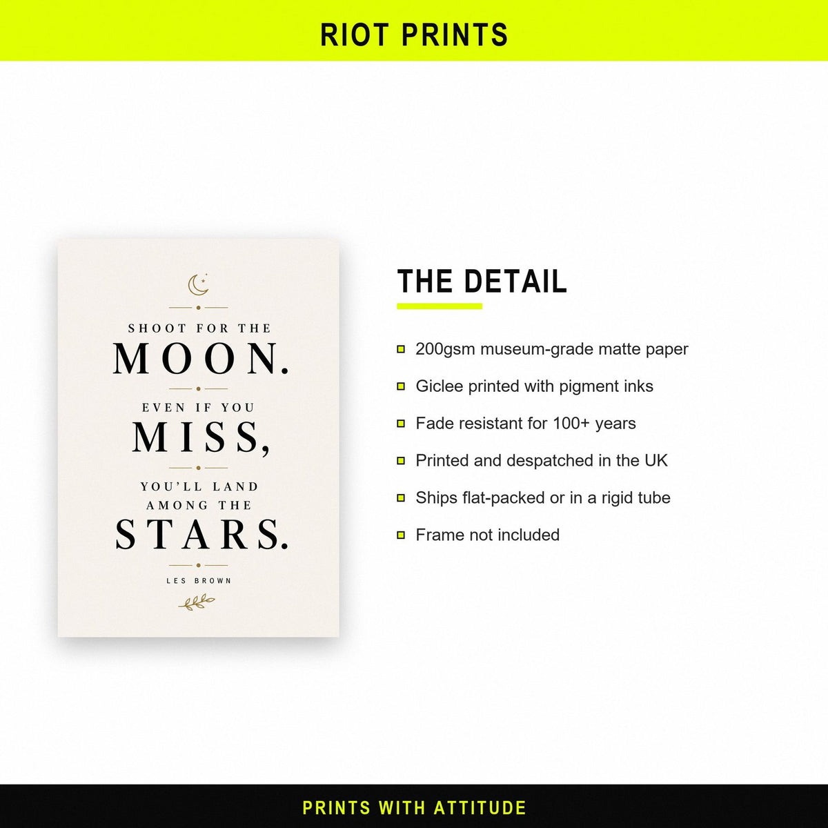 Les Brown Quote Print paper and printing specification