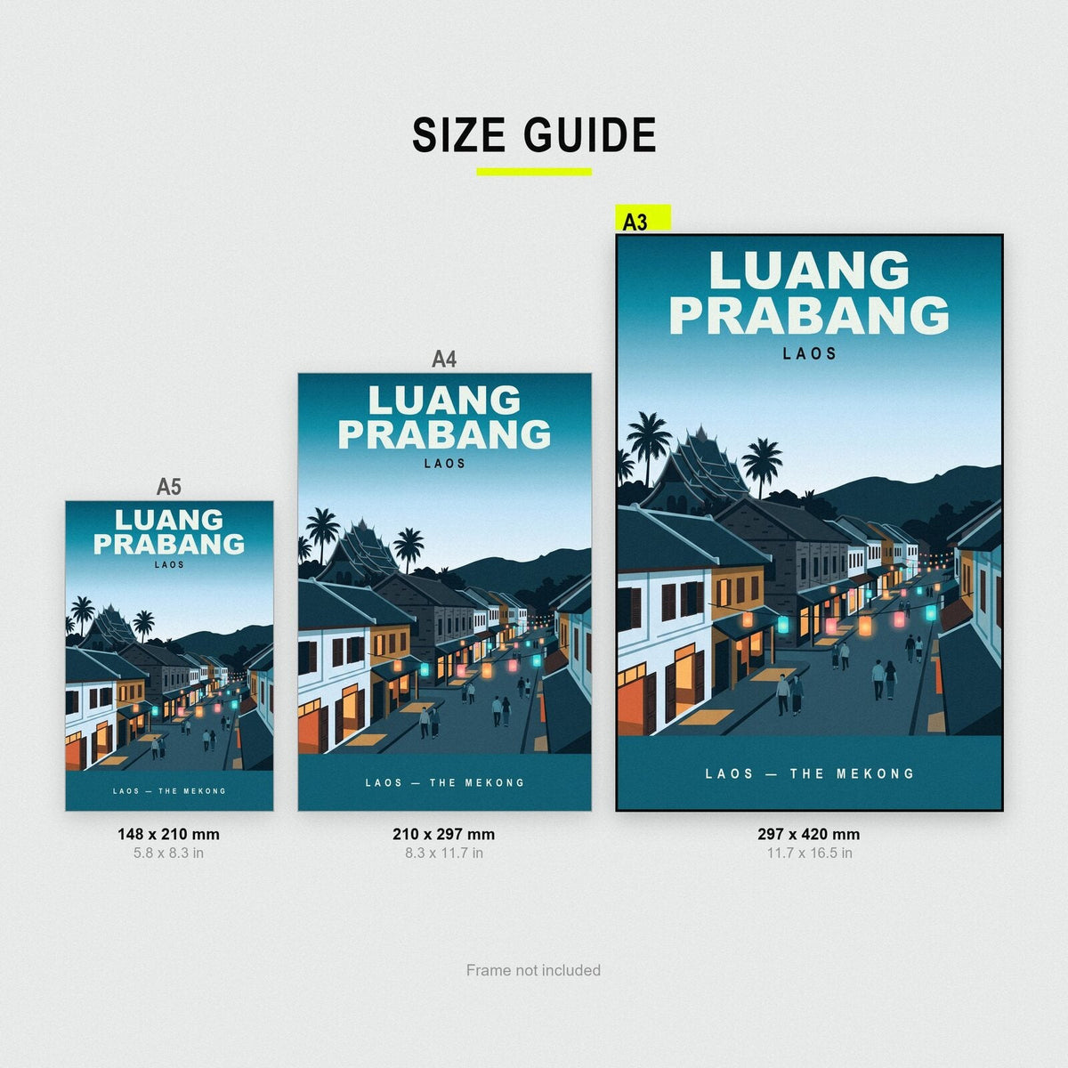 Luang Prabang Laos Travel Poster Art Print