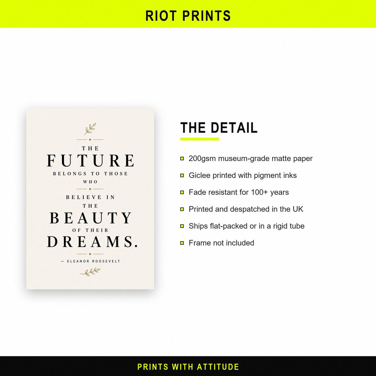 Eleanor Roosevelt Quote Print paper and printing specification