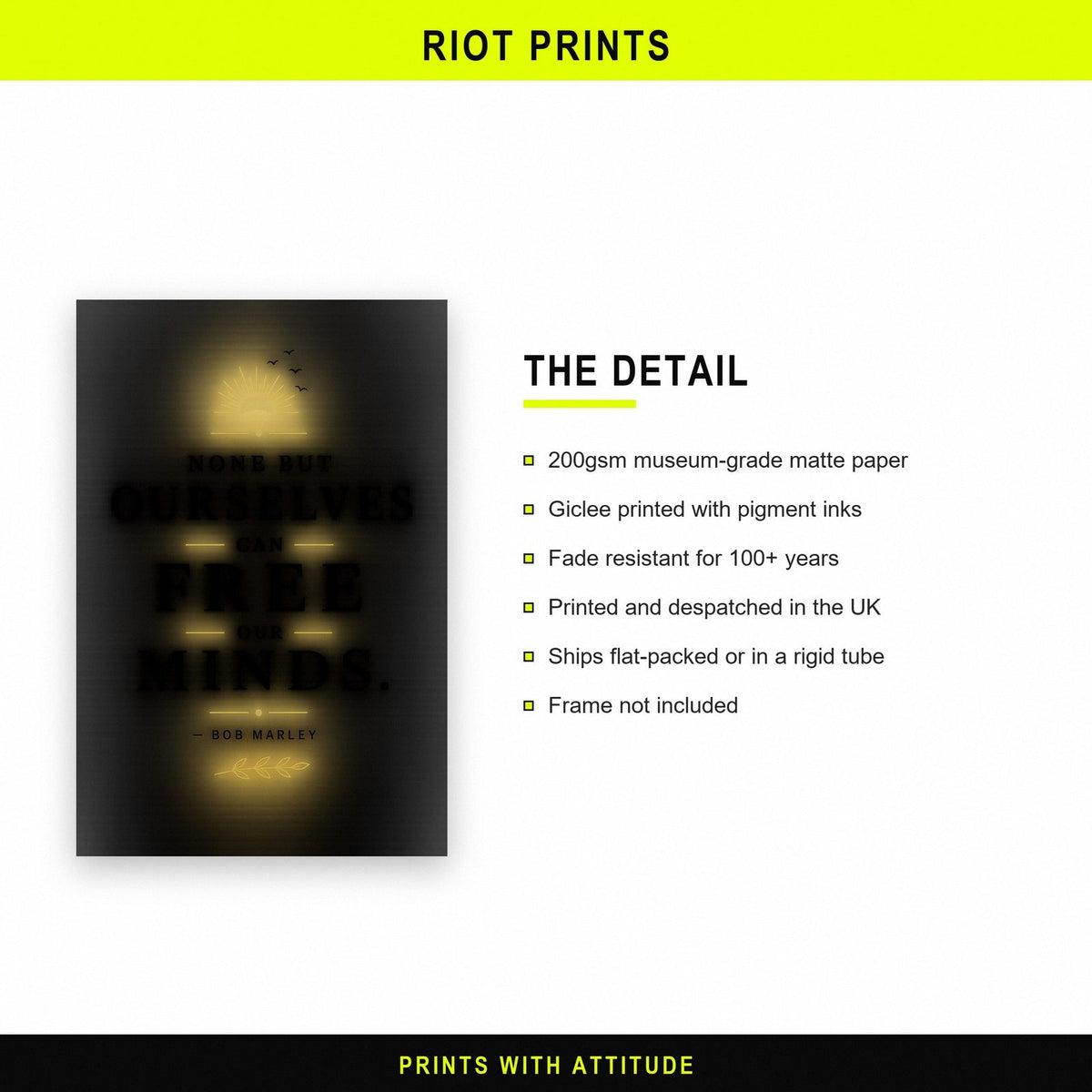 Bob Marley Quote Print paper and printing specification