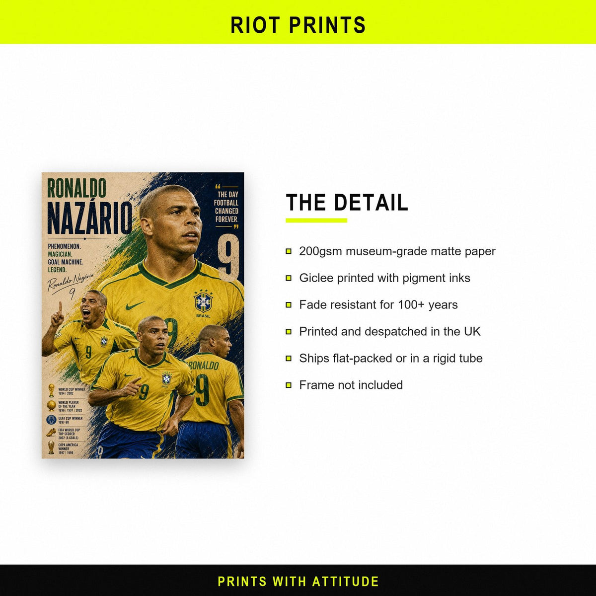 Ronaldo Nazario The Phenomenon Football Art Print