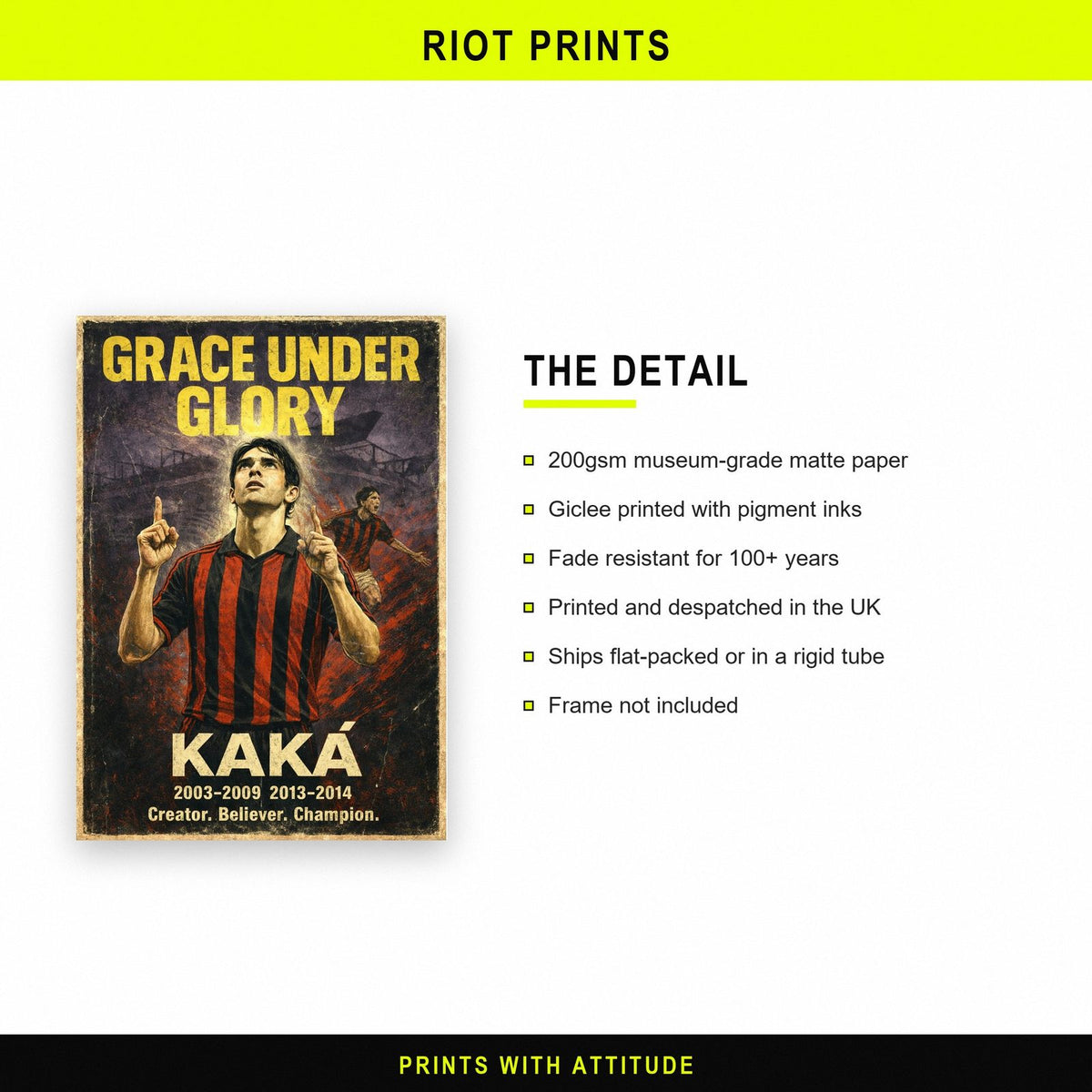 Kaká Football Legend Poster paper and printing specification