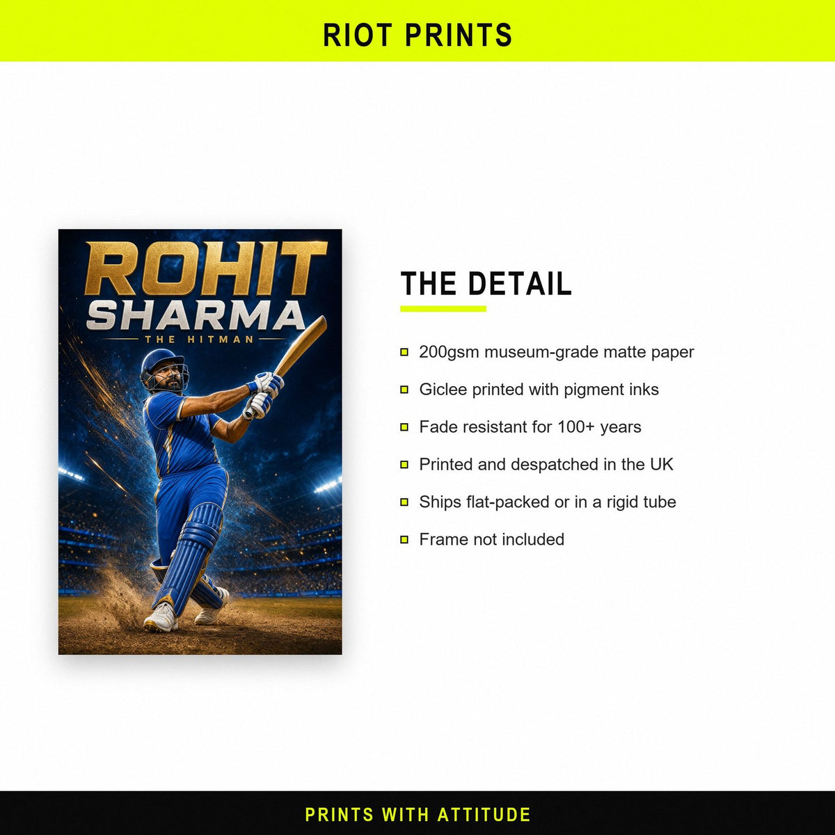 Rohit Sharma Poster paper and printing specification