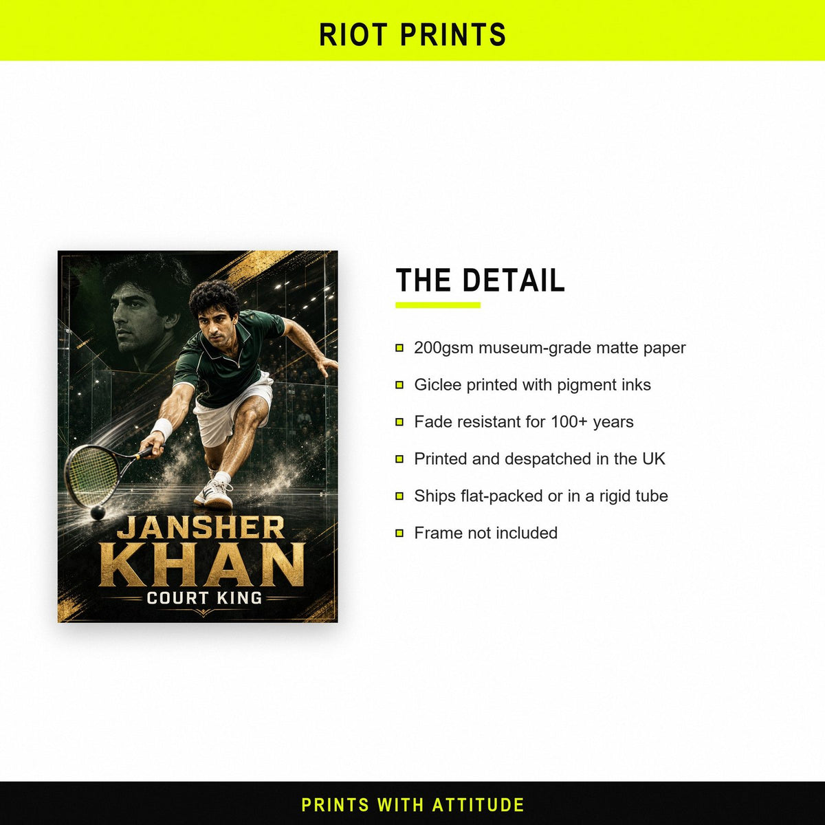 Jansher Khan Poster paper and printing specification