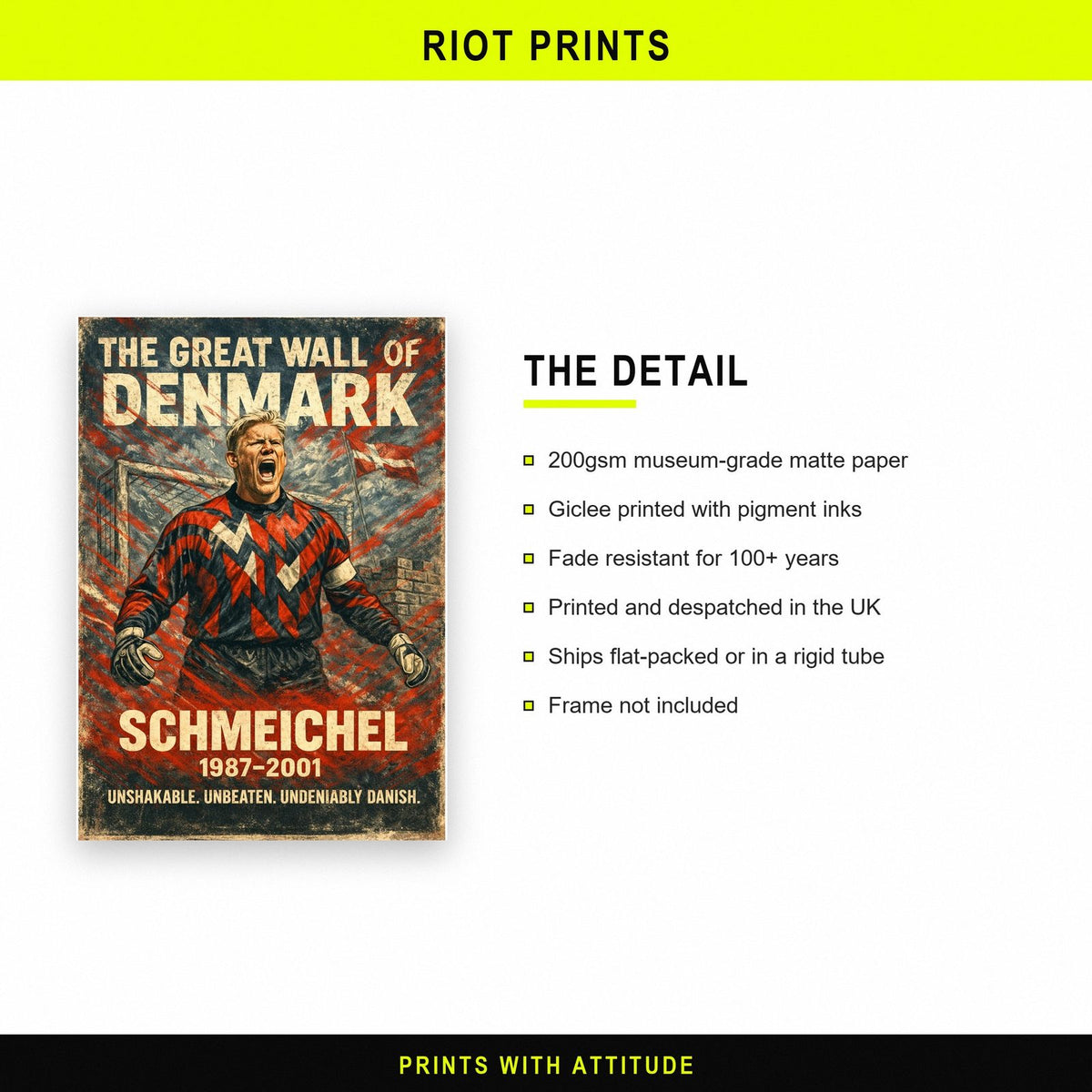 Peter Schmeichel Poster paper and printing specification
