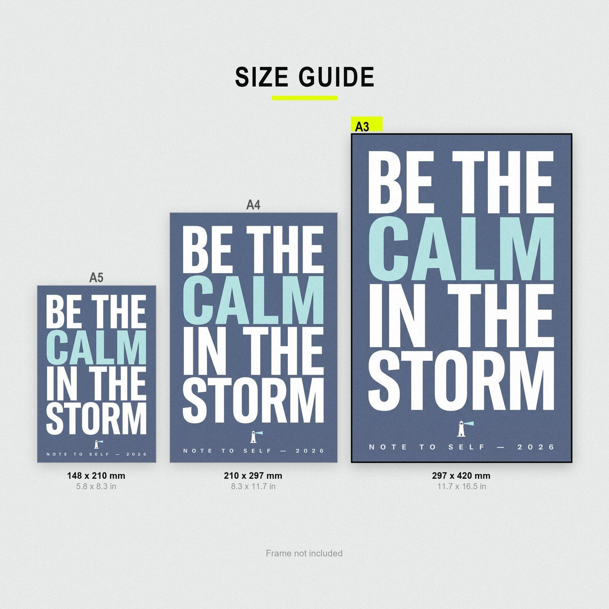 Be The Calm In The Storm Note To Self Typography Art Print