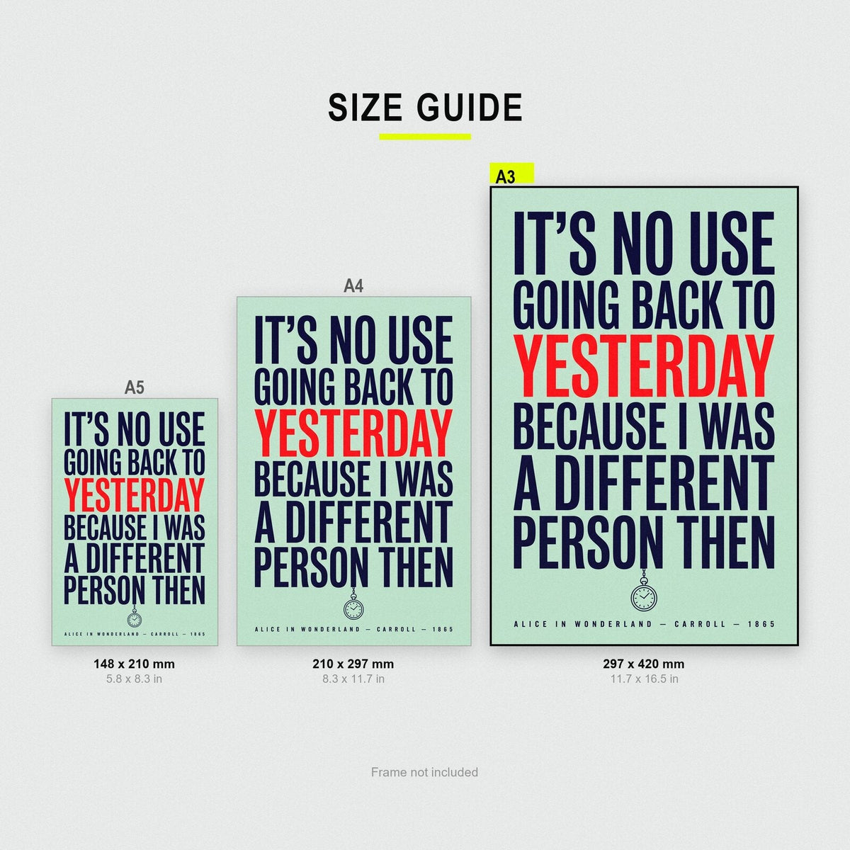 I Was A Different Person Then Book Quote Art Print